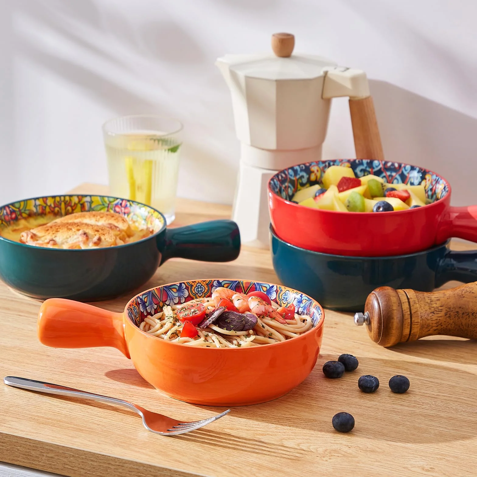 Vancasso SIMI Miski do zupy 650 ml ceramiczne do piekarnika mikrofalowej zmywarki