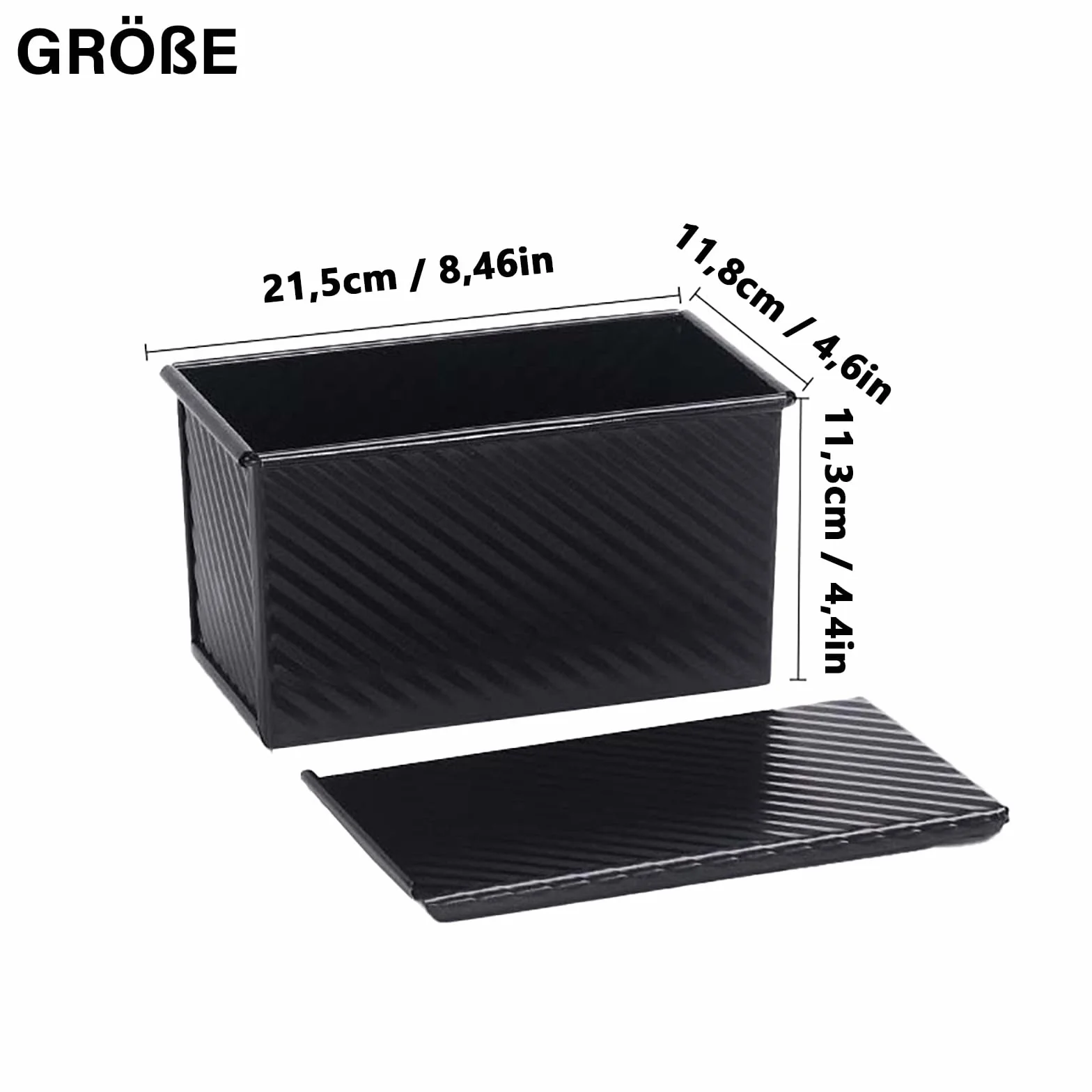 Forma do pieczenia chleba 450 g z pokrywką czarna