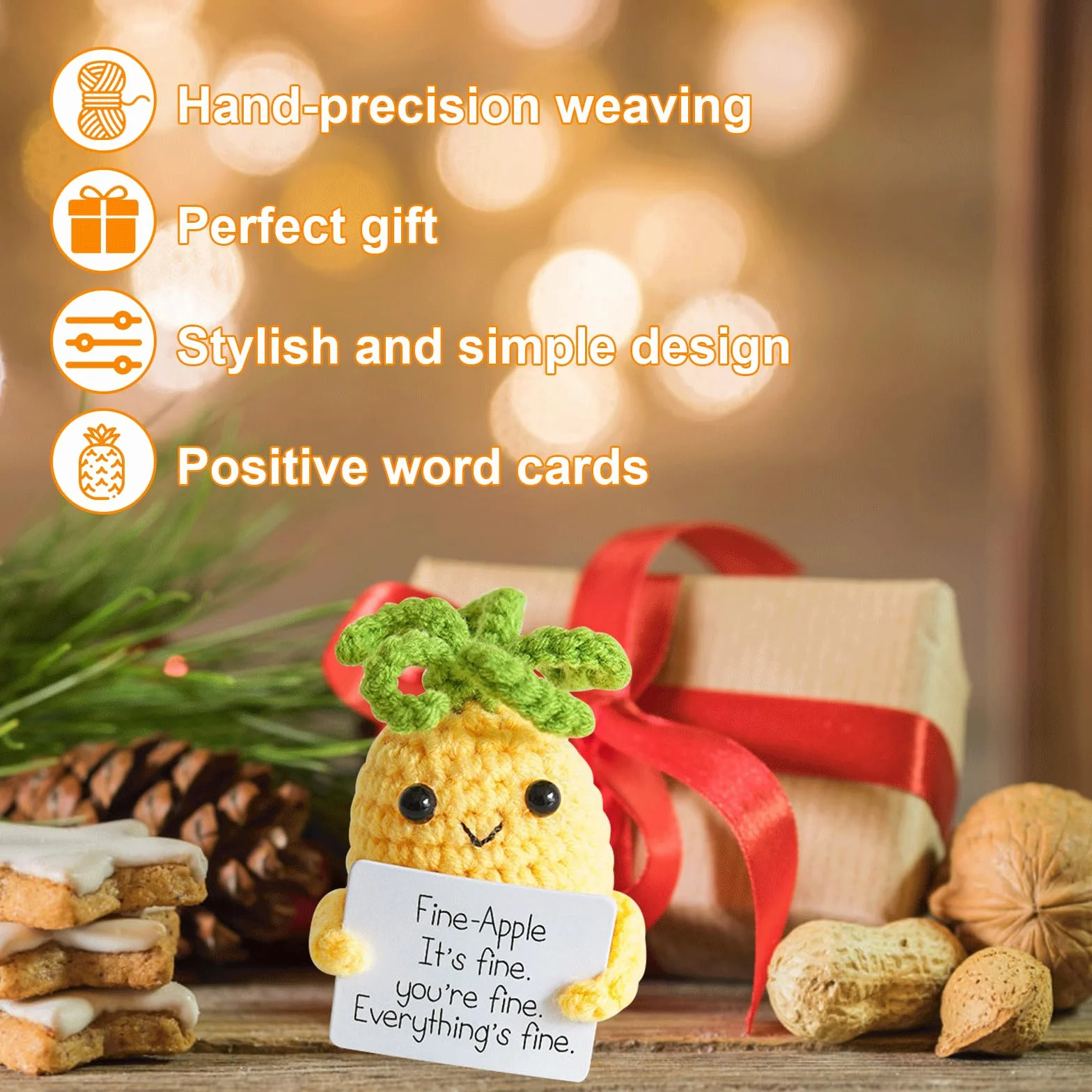 Pocket Hug Positive ziemniak, pozytywny ziemniak z pozytywną kartą energetyczną, kreatywna wełna do robienia na drutach, lalka dla kobiet, prezent pożegnalny, dla kolegów, najlepszej