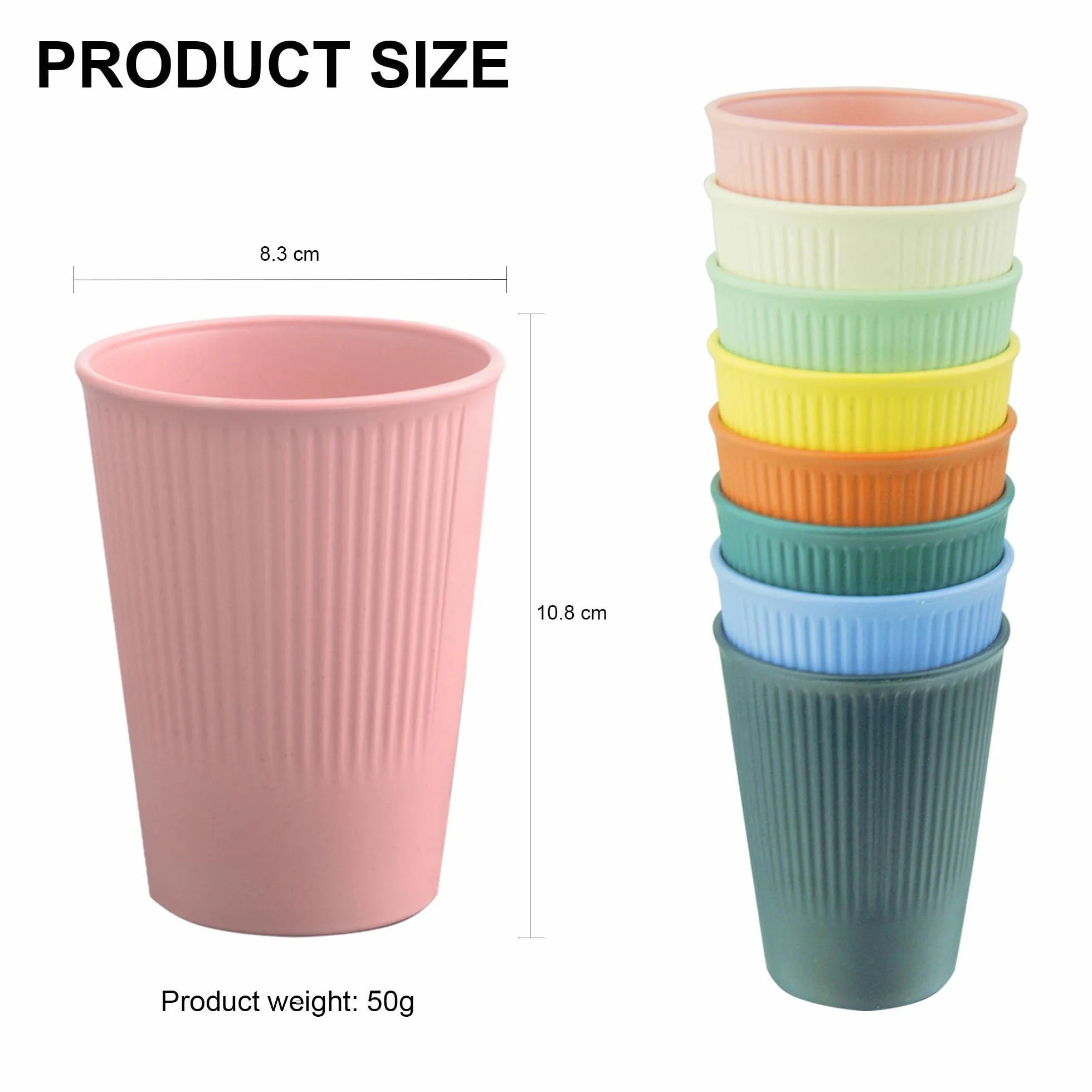 Plastikowe szklanki 8-Pack Zestaw żywe kolory Bezpieczne do picia dla dzieci i dorosłych