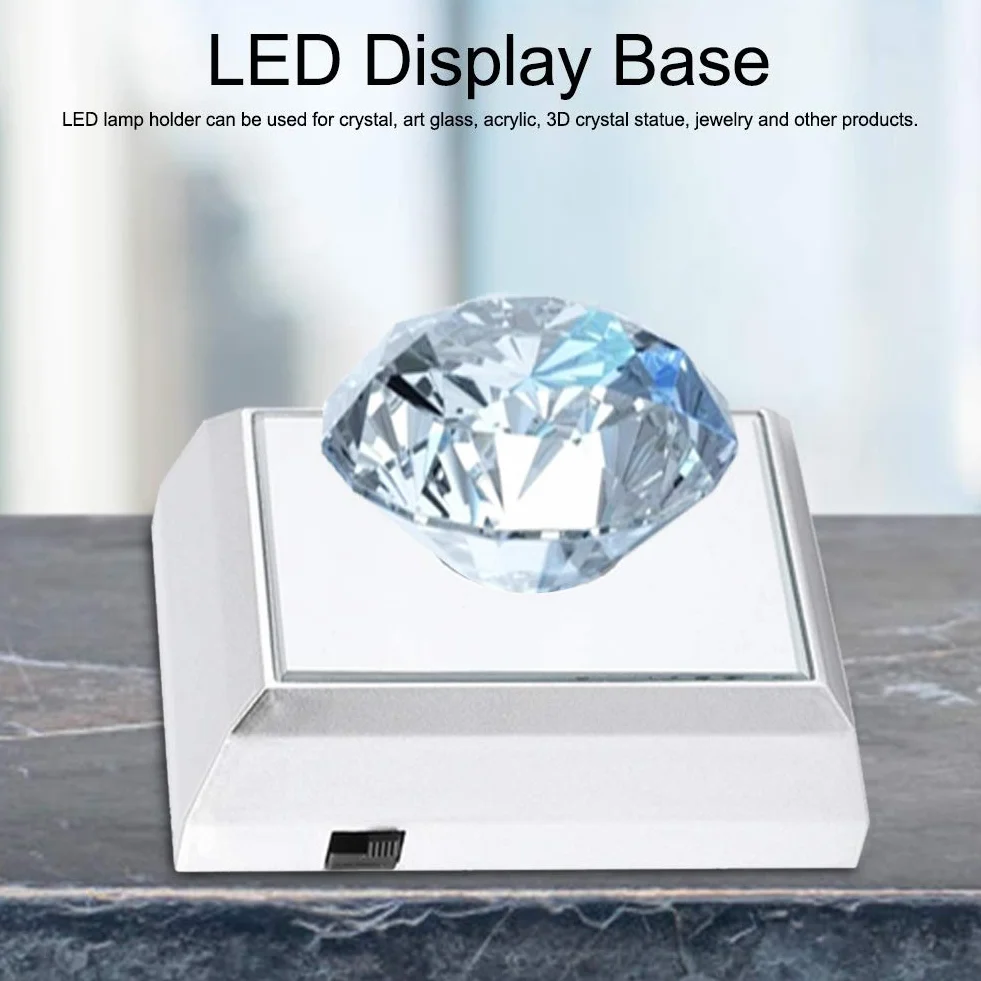 3D LED elegancki zmieniający się kolor stojak do wyświetlania kryształu, dzieło sztuki, diament (kolorowy)