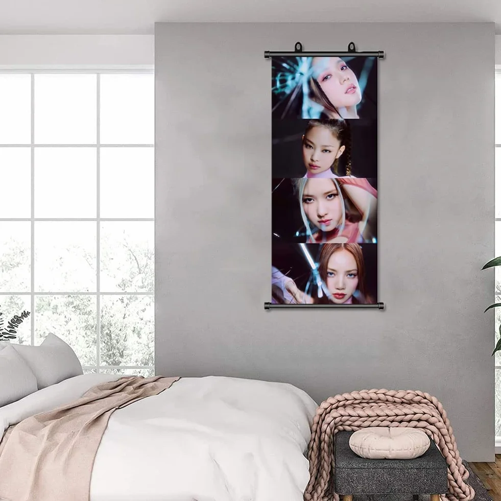 TuYines Blackpink Merchandise - obraz na rolce, artykuł dla fanów, plakat przewijany, prezent, plakat materiałowy do dekoracji ścian 70 x 30 cm