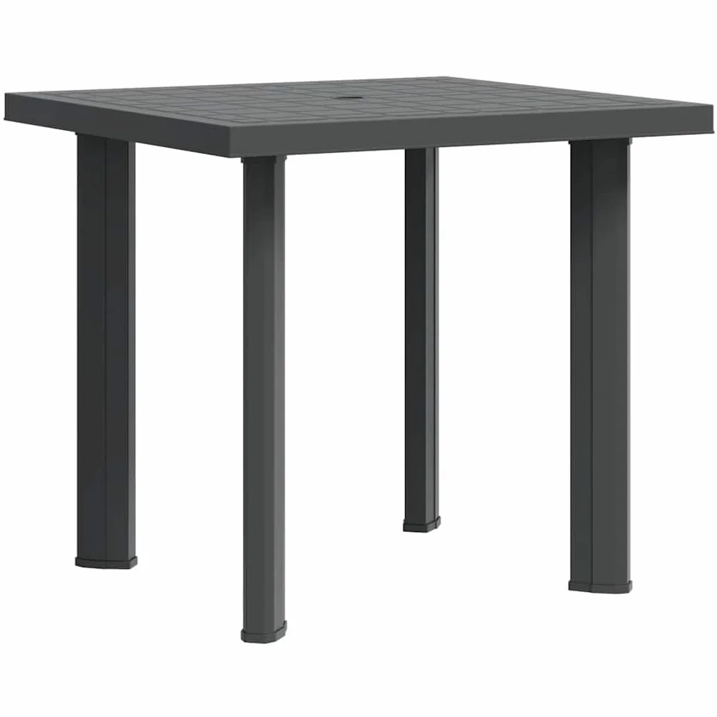 vidaXL Stół ogrodowy, antracytowy, 80 x 75 x 72 cm, plastikowy