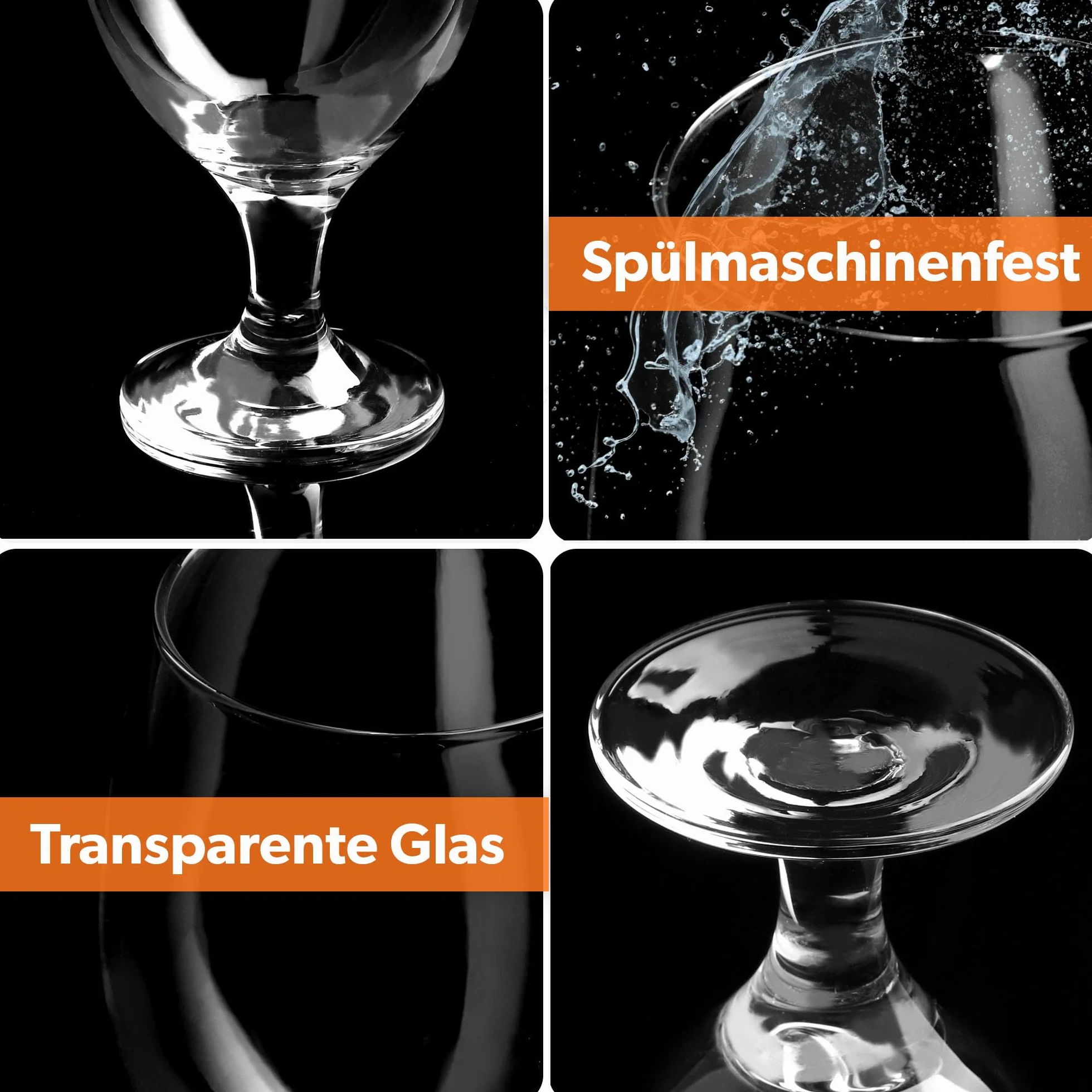 KADAX Zestaw 4 szt. Kufli 400 ml szklane tulipanowy kształt