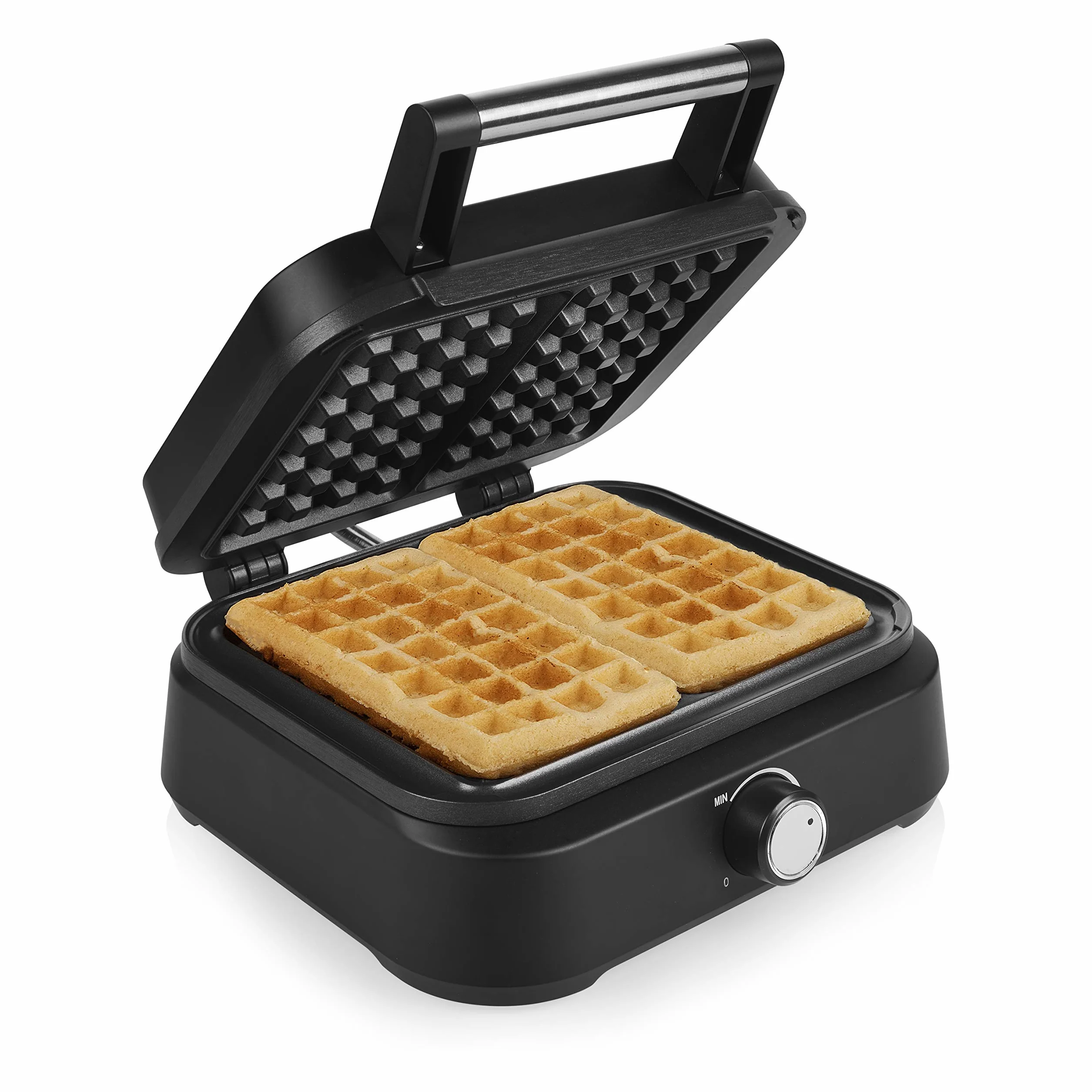 Princess 132398 Gofrownica Belgijska Deluxe – 1500 W, 10-Stopniowy Termostat, Powłoka Zapobiegająca Przywieraniu, 26 X 22 Cm, Na 2 Gofry Xxl, Matowa Czerń
