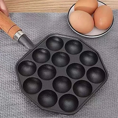 Patelnia Takoyaki Żeliwna Nieprzywierająca 14 otworów do Smażenia