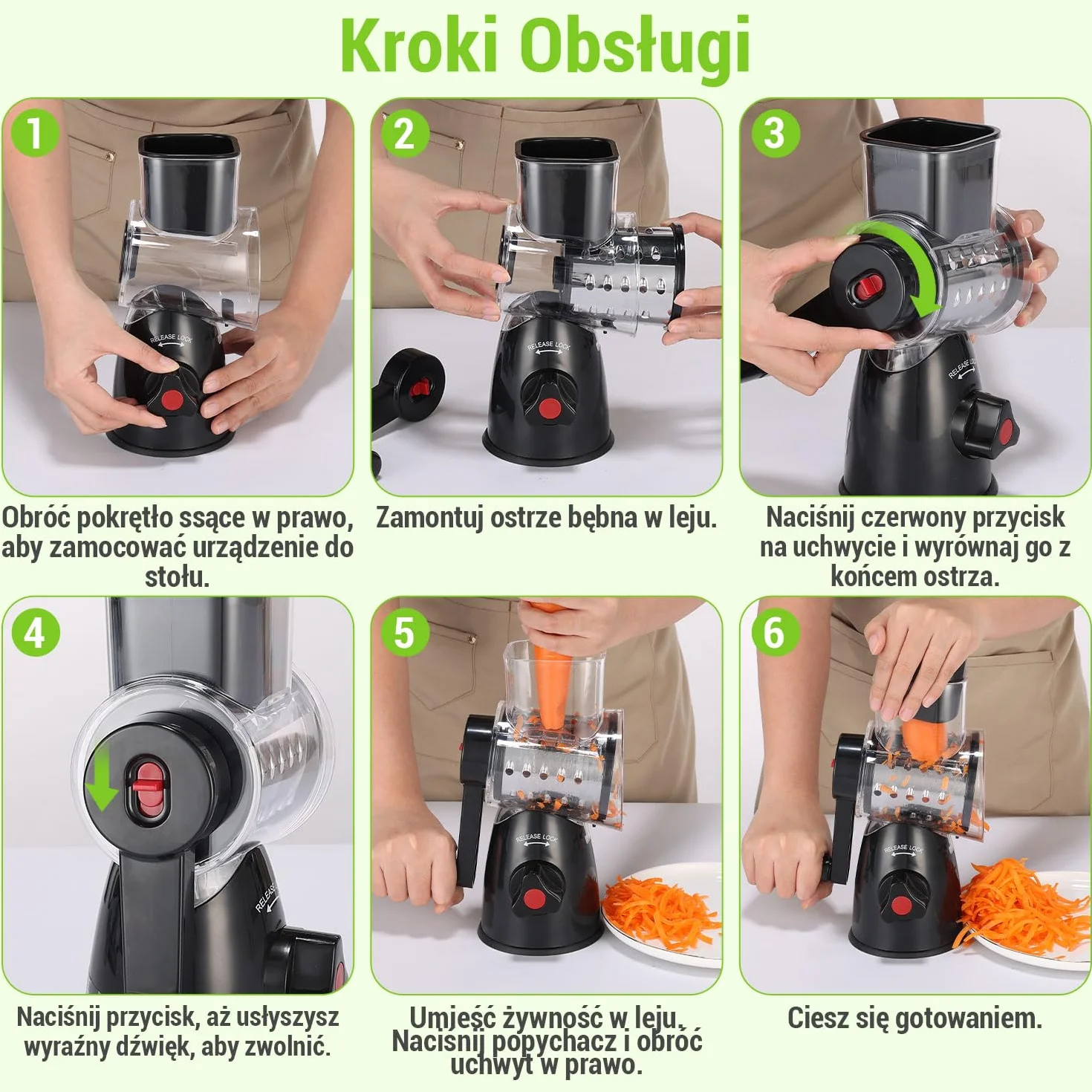 Tarka do sera z korbą, szatkownica do warzyw z 3 wymiennymi ostrzami ze stali nierdzewnej, ręczna tarka do warzyw, uniwersalna krajarka do warzyw, idealna do sera, ogórków, marchewek, orzechów