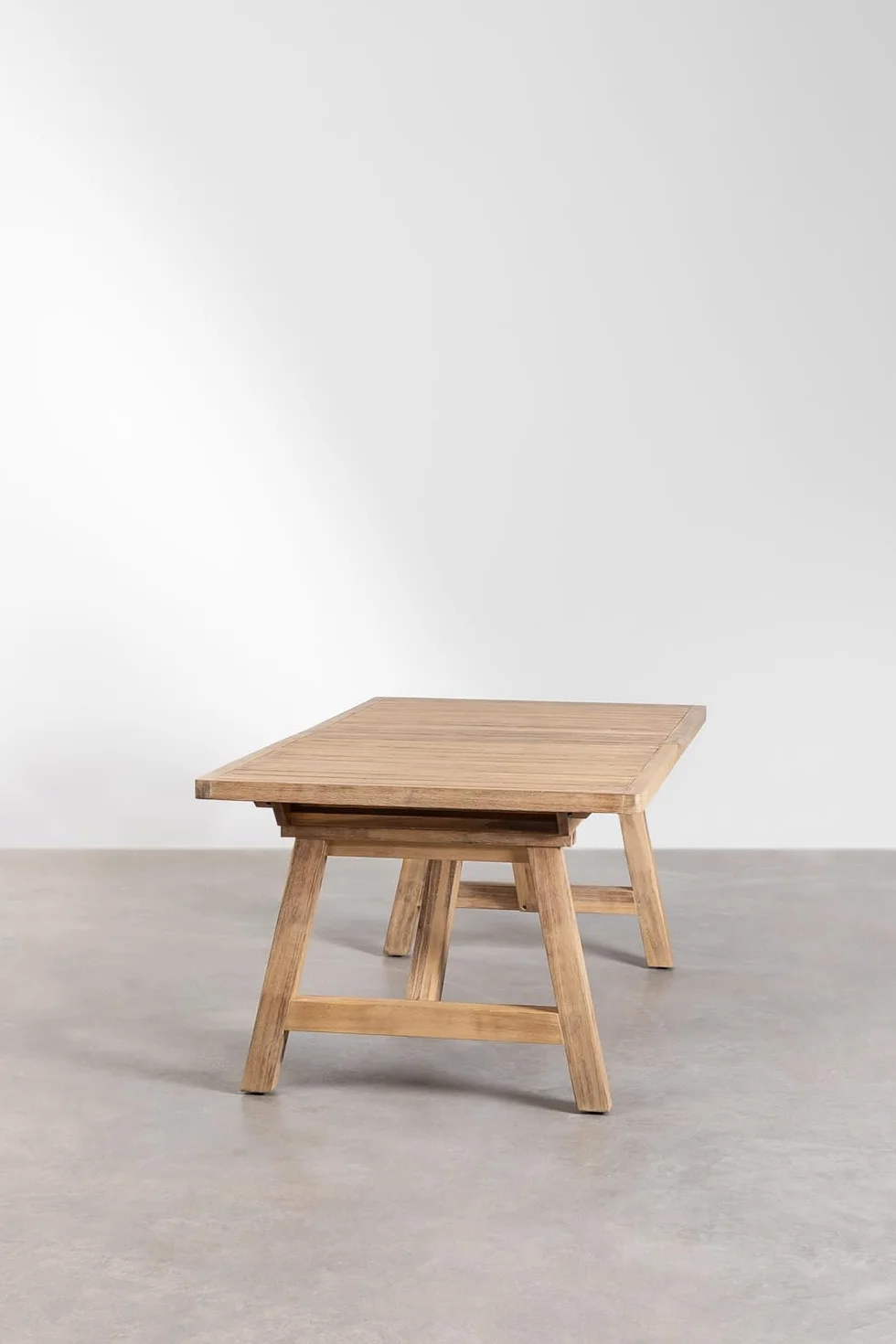 SKLUM Prostokątny stół ogrodowy 200-250-300x100 cm rozkładany z drewna akacjowego Dubai
