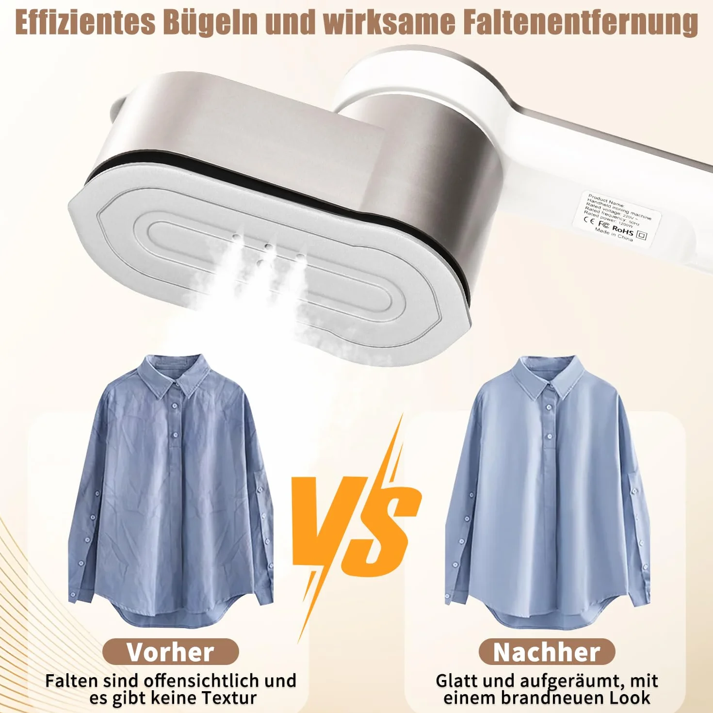 Podróżna prasownica parowa 1200 W, 2 w 1, szybkie nagrzewanie 5S, moc pary 25 g/min, przenośne żelazko parowe ze zbiornikiem na wodę 120 ml, do ubrań w domu i w podróży