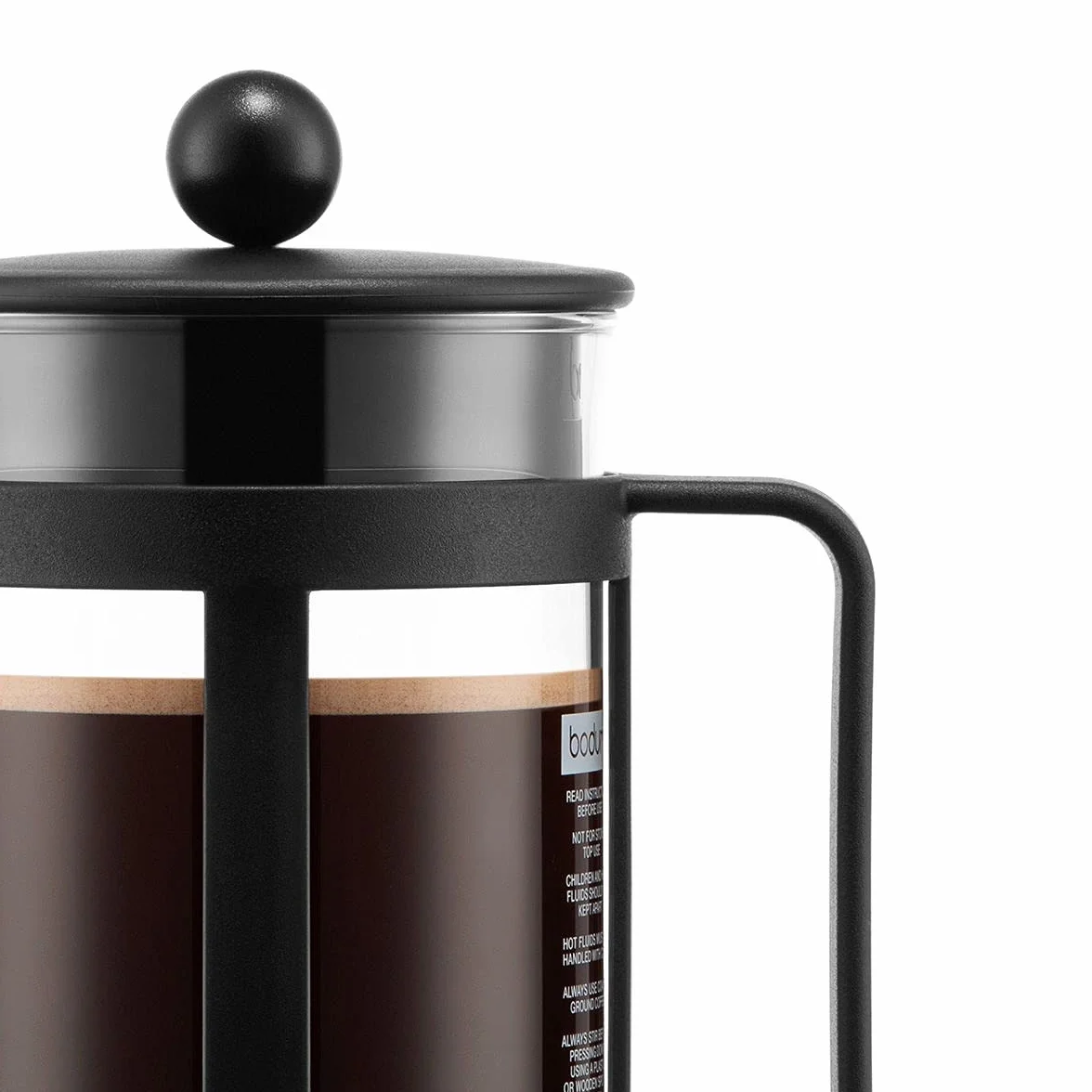 Bodum 1784-01 KENYA zaparzacz do kawy (system prasy Franch, nadaje się do mycia w zmywarce), czarny, 0,5 l, 4 filiżanki