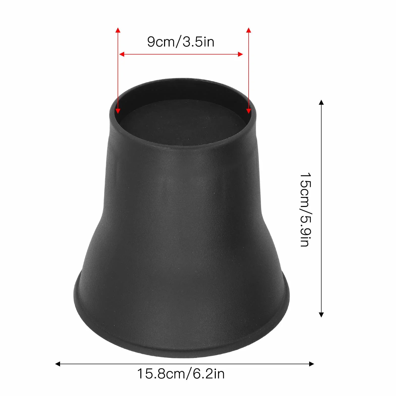 4 Szt. Meble Podstawki do Łóżek 6 Cali Ciężkie Podnośniki w Kształcie Rogu Czarne Plastikowe Szafki na Stopy Podnóżek Antypoślizgowe Podkładki EVA Heavy Duty Riser Sofa Zestaw Stołów