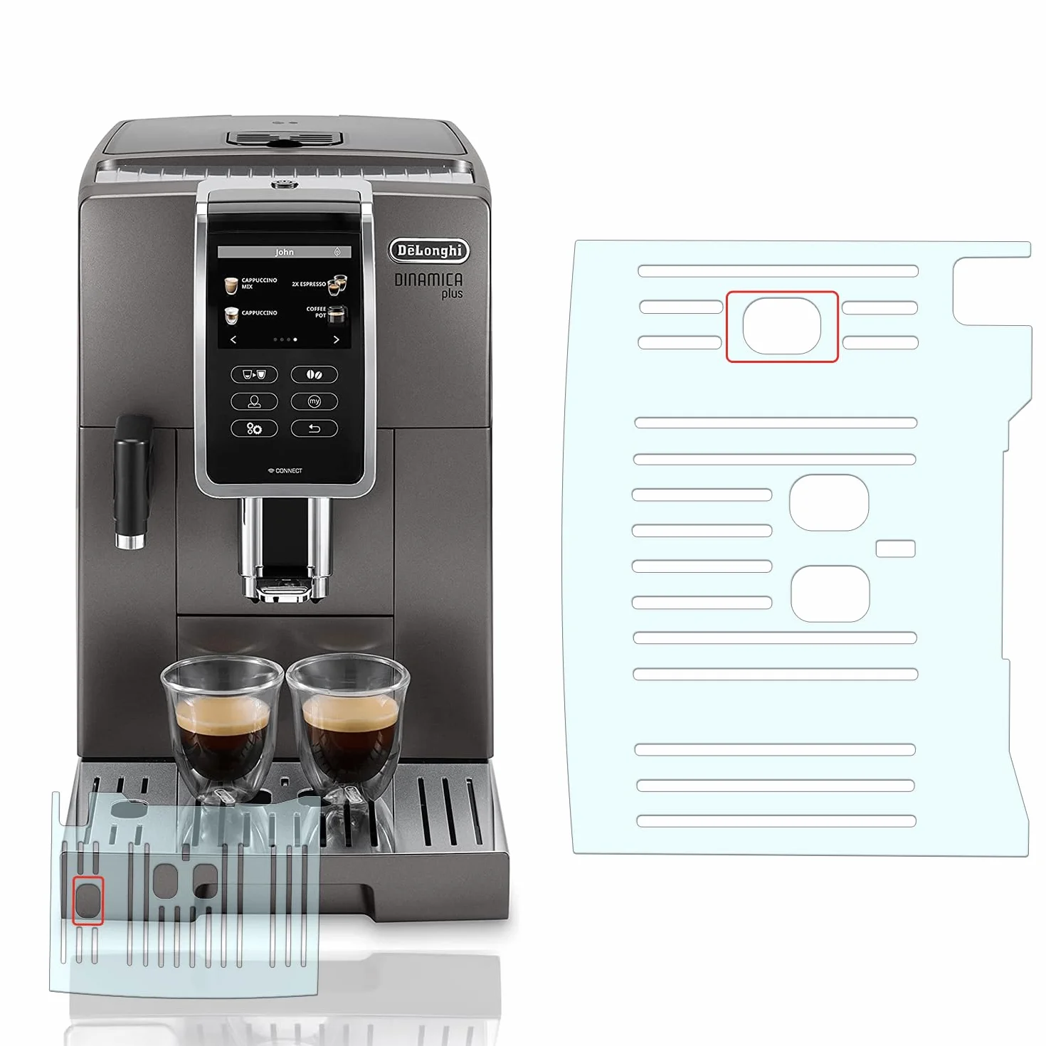 Folia ochronna przeciwzarysowania do DeLonghi Dinamica ECAM 350.55-350.75