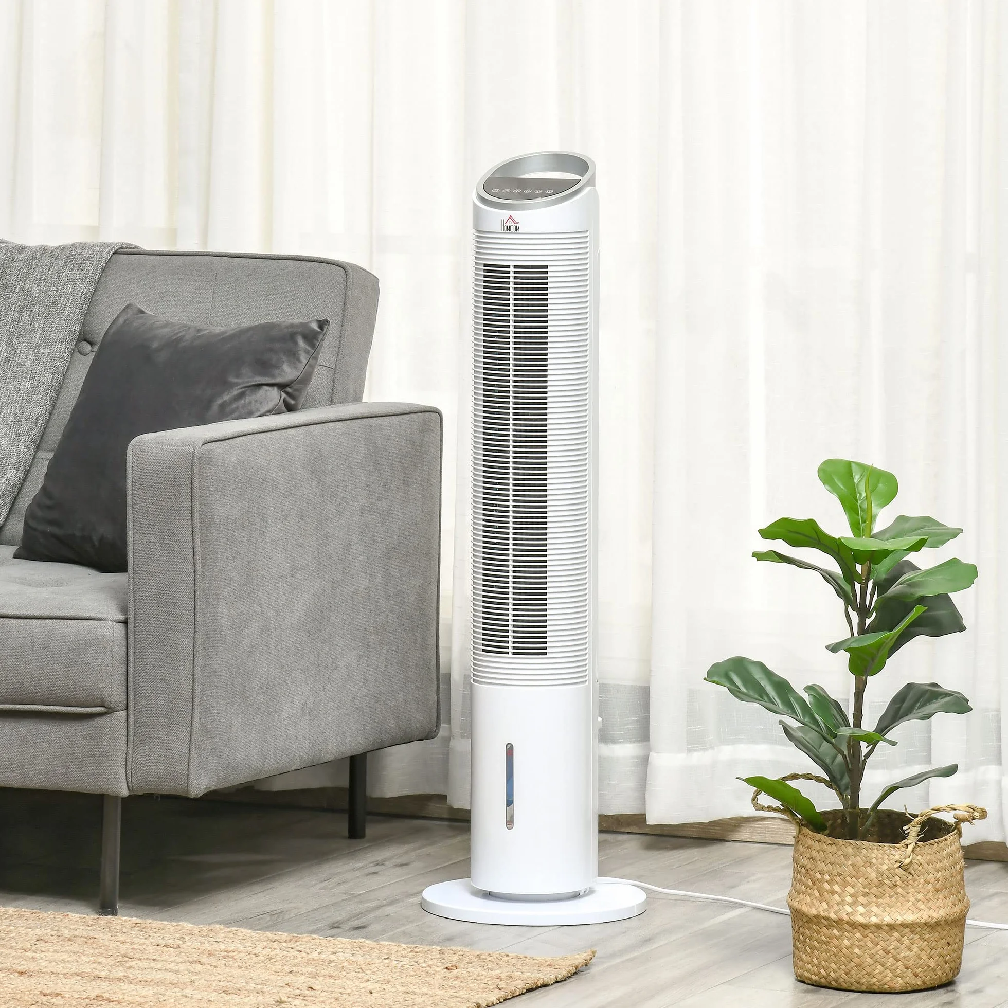 HOMCOM klimatyzator z chłodzeniem wodą, biały, szer. 60 Ø 30 x wys. 100,8 cm