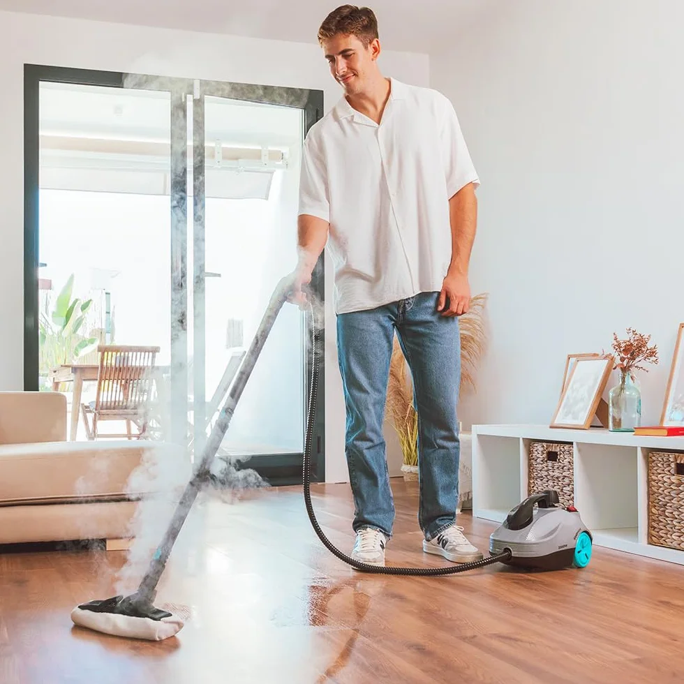 Cecotec Hydrosteam 2000 Easyhome Max sanki parowe, moc 2000 W, 60 g/min, ciśnienie 5 barów, 7,5 m promień akcji, zbiornik XXL 2 litry, 150 min nieprzerwany, zestaw akcesoriów