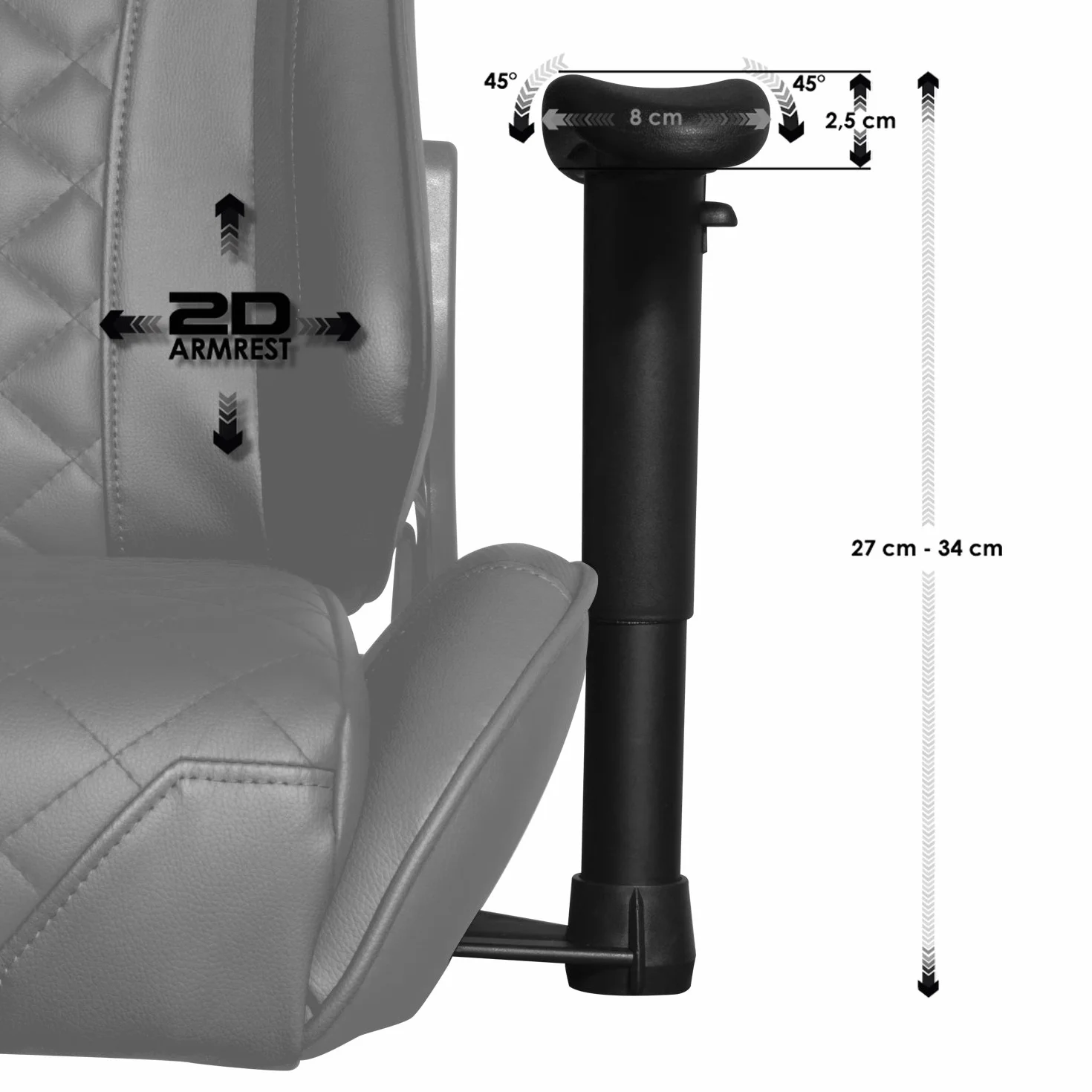 EMPIRE GAMING – krzesło biurowe do gier wyścigowych serii 700 – ultra ergonomiczne, wygodne sportowe siedzisko – regulowane podłokietniki 2D, oparcie na szyję, lędźwiowy kukulski podporę – czarne