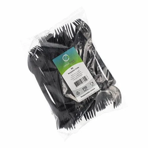 Widelce bio-PP 18,5 cm czarne 50 sztuk Haval