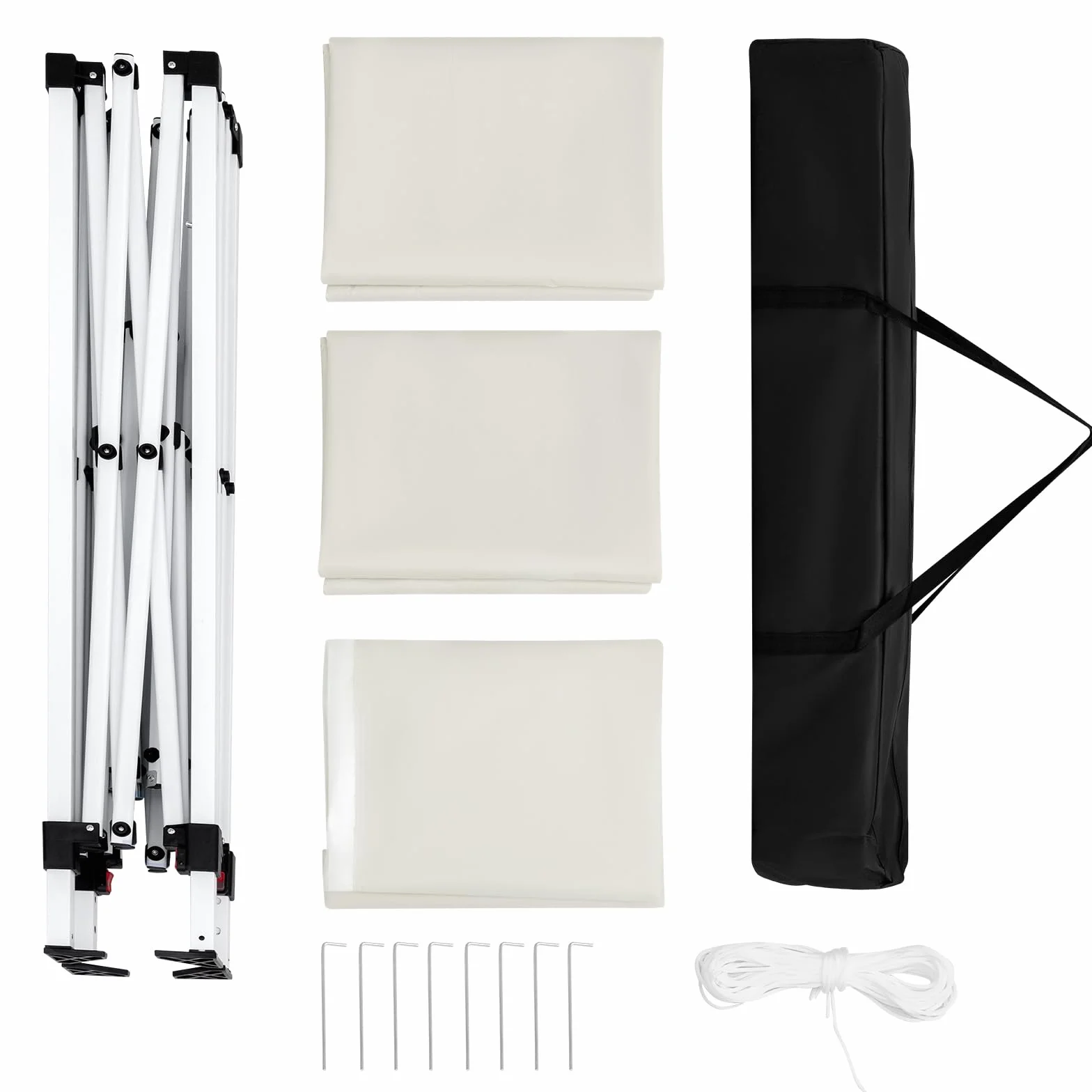 WOLTU Pawilon składany, 2 x 2 m, z 4 ścianami bocznymi, namiot imprezowy, odporny na działanie wody, ochrona przed promieniowaniem UV 50+, pawilon ogrodowy z regulacją wysokości, z torbą do