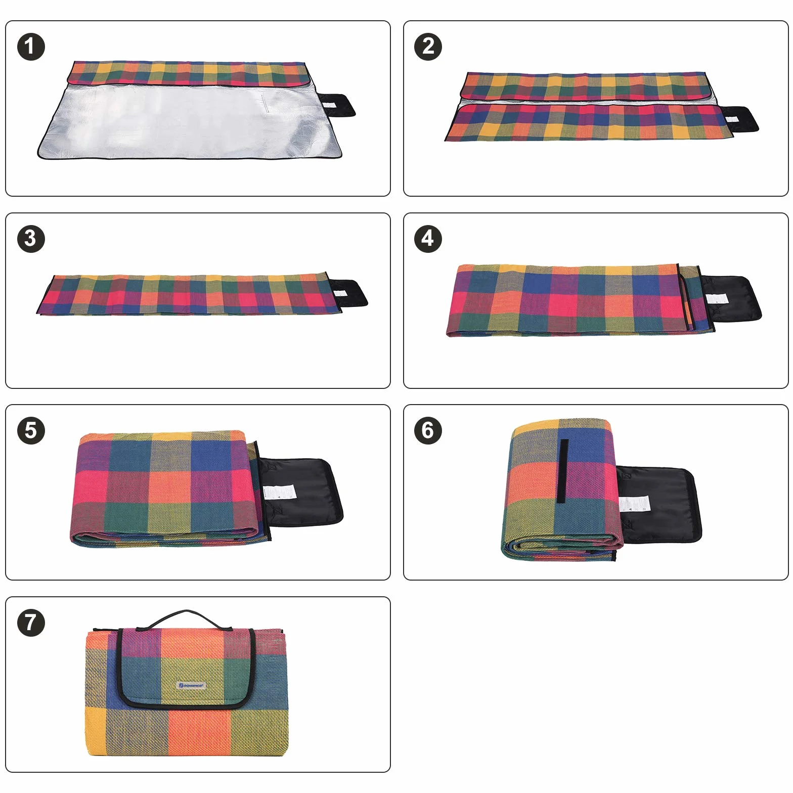 SONGMICS GCM50K koc piknikowy 195 x 150 cm, izolowany, wodoodporny