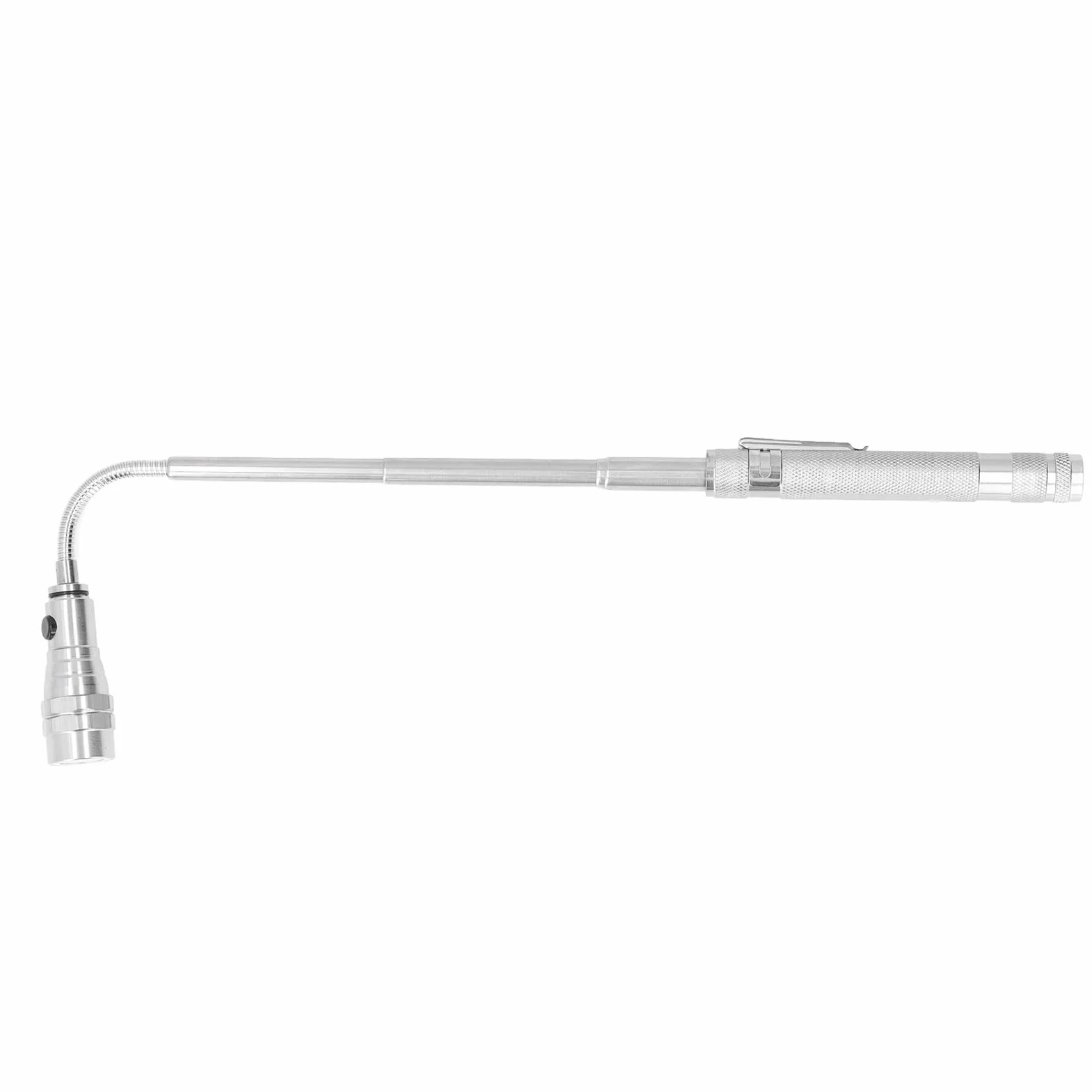 Przenośny chwytak magnetyczny, kij obrotowy o 360 stopni Kompaktowa dioda LED ze stopu aluminium do naprawy samochodów(Srebro)