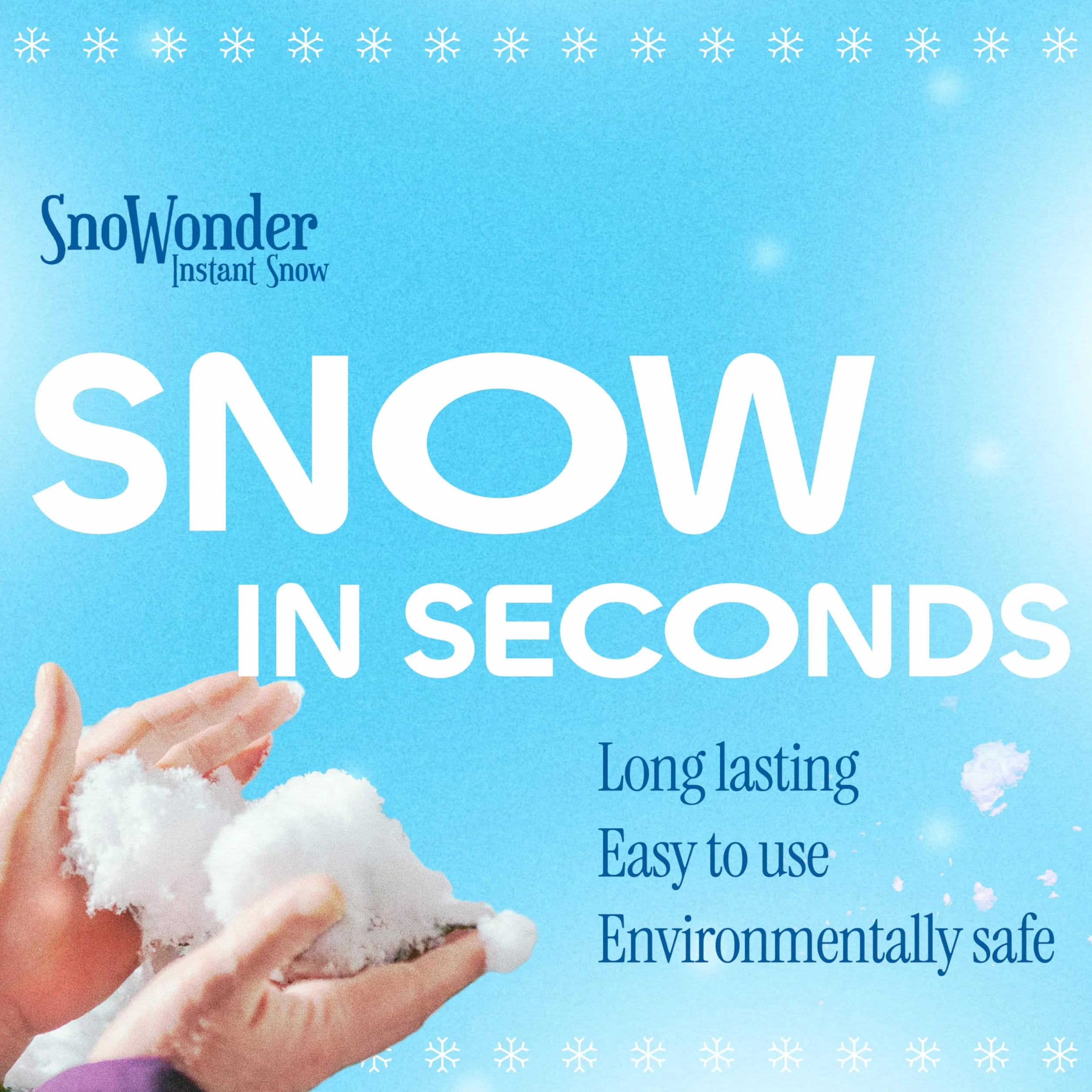 SNOWONDER Natychmiastowy śnieg, sztuczny śnieg, świetnie nadaje się również do robienia chmury - mieszanka tworzy 2 galony sztucznego śniegu