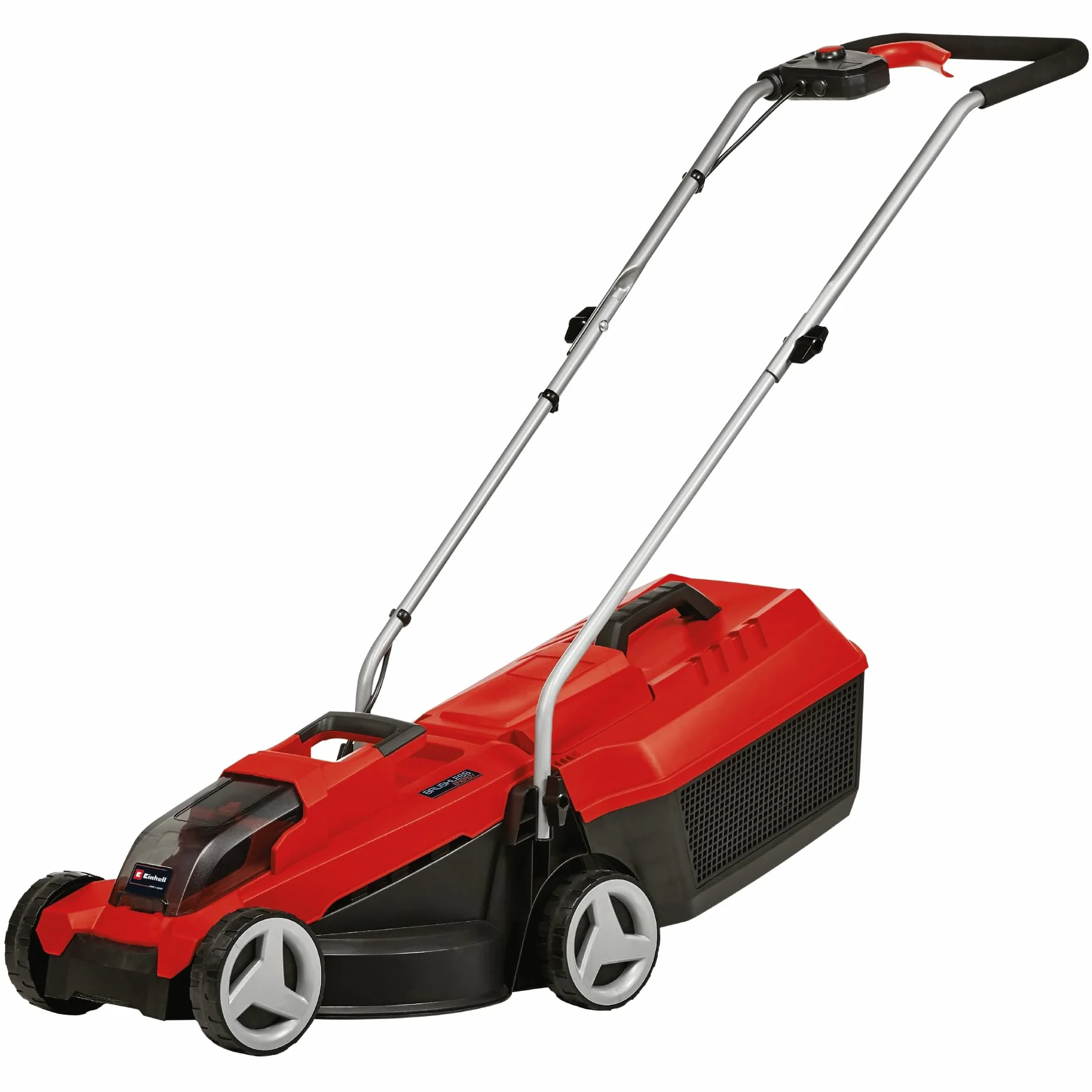 Einhell Kosiarka akumulatorowa GE-CM 18/32 Li Power X-Change (Li-ion, 18 V, szerokość koszenia 32 cm, silnik bezszczotkowy, 3-stopniowa regulacja wysokości koszenia, bez akumulatora i ładowarki)