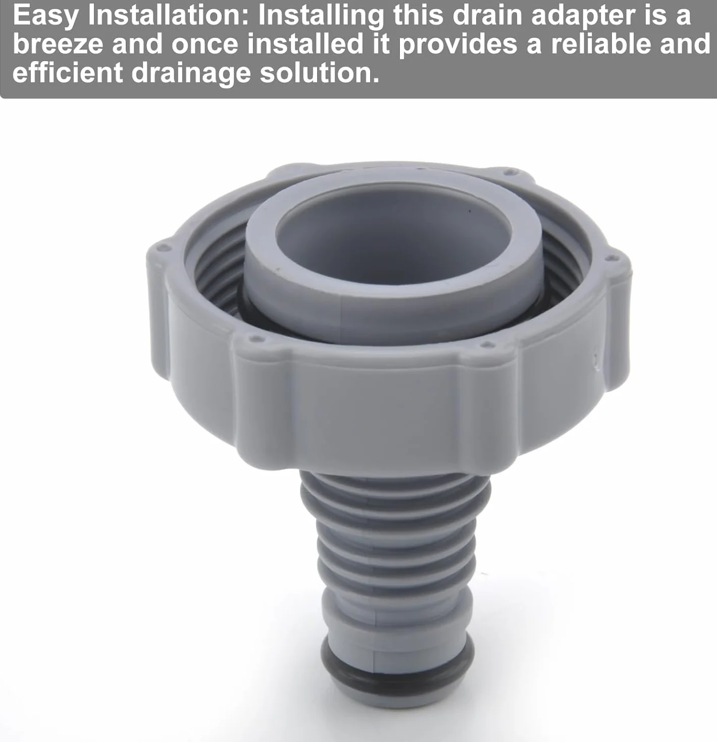 P6H1419 zawór spustowy Ø 32 mm – adapter do odprowadzania wody basenowej, adapter węża i adapter przyłączeniowy, zapasowy zawór spustowy do basenów, szary adapter do spuszczania wody