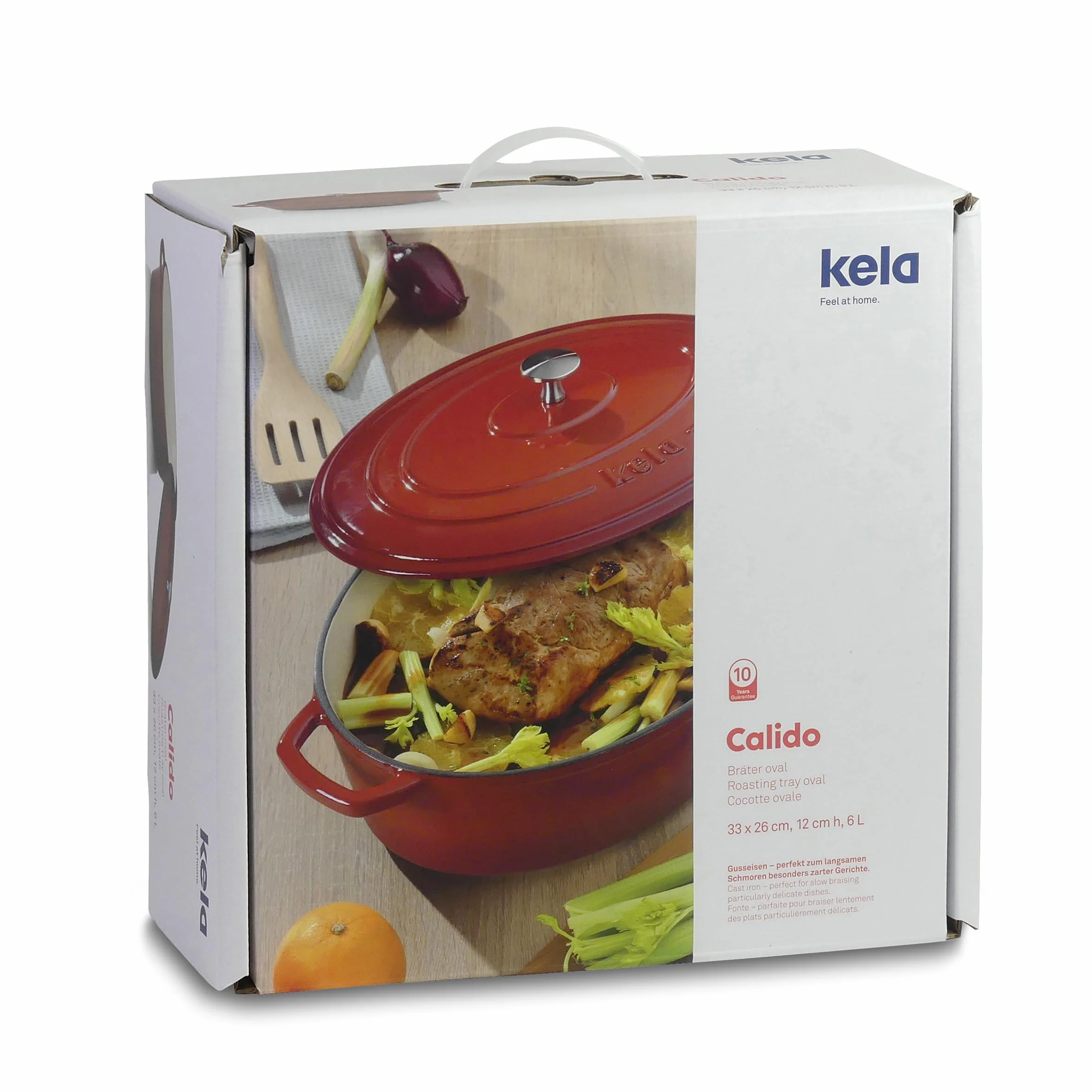 Kela CALIDO brytfanna żeliwna czerwona 24 cm