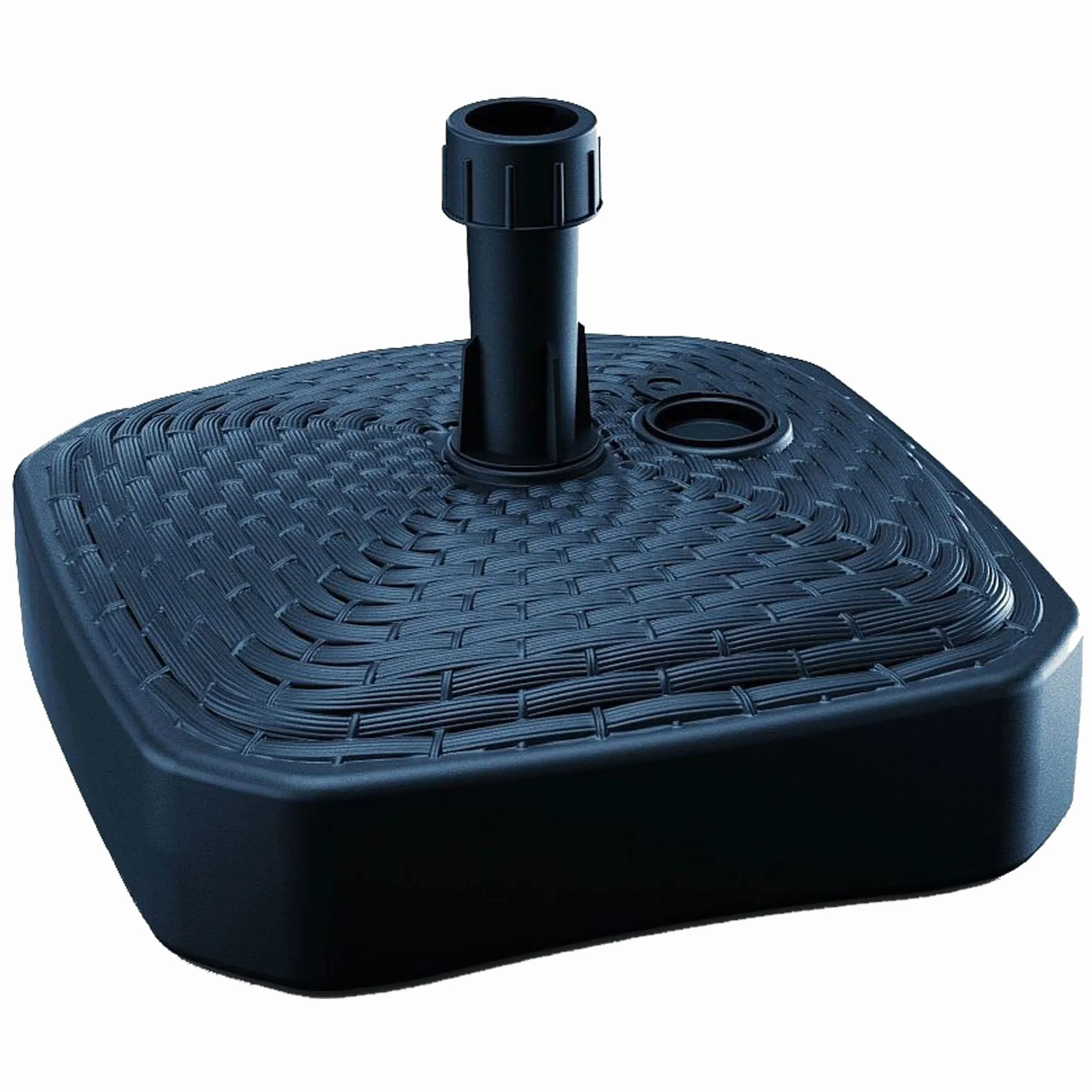 Kwadratowa podstawa parasola z polietylenu z plecionym wzorem 39 x 39 x 13 cm w kolorze antracytowym