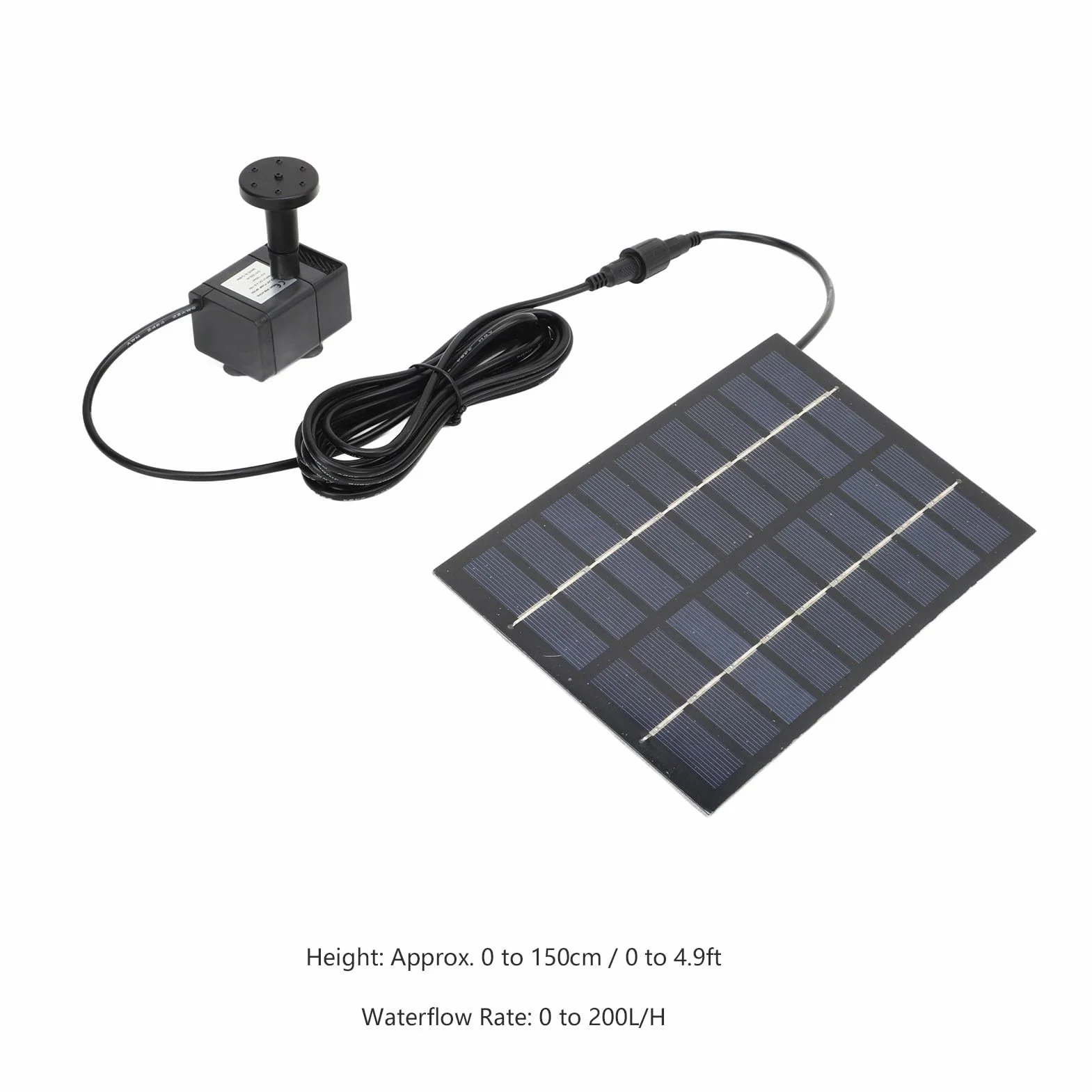 Fontanna Solarna, Zewnętrzna Solarna Pompa Wodna 1,8 W, łatwa W Montażu Fontanna Solarna z Panelem, 4 Dyszami i siatką filtracyjną zapobiegającą Zatykaniu do Kąpieli Ptaków, Stawów