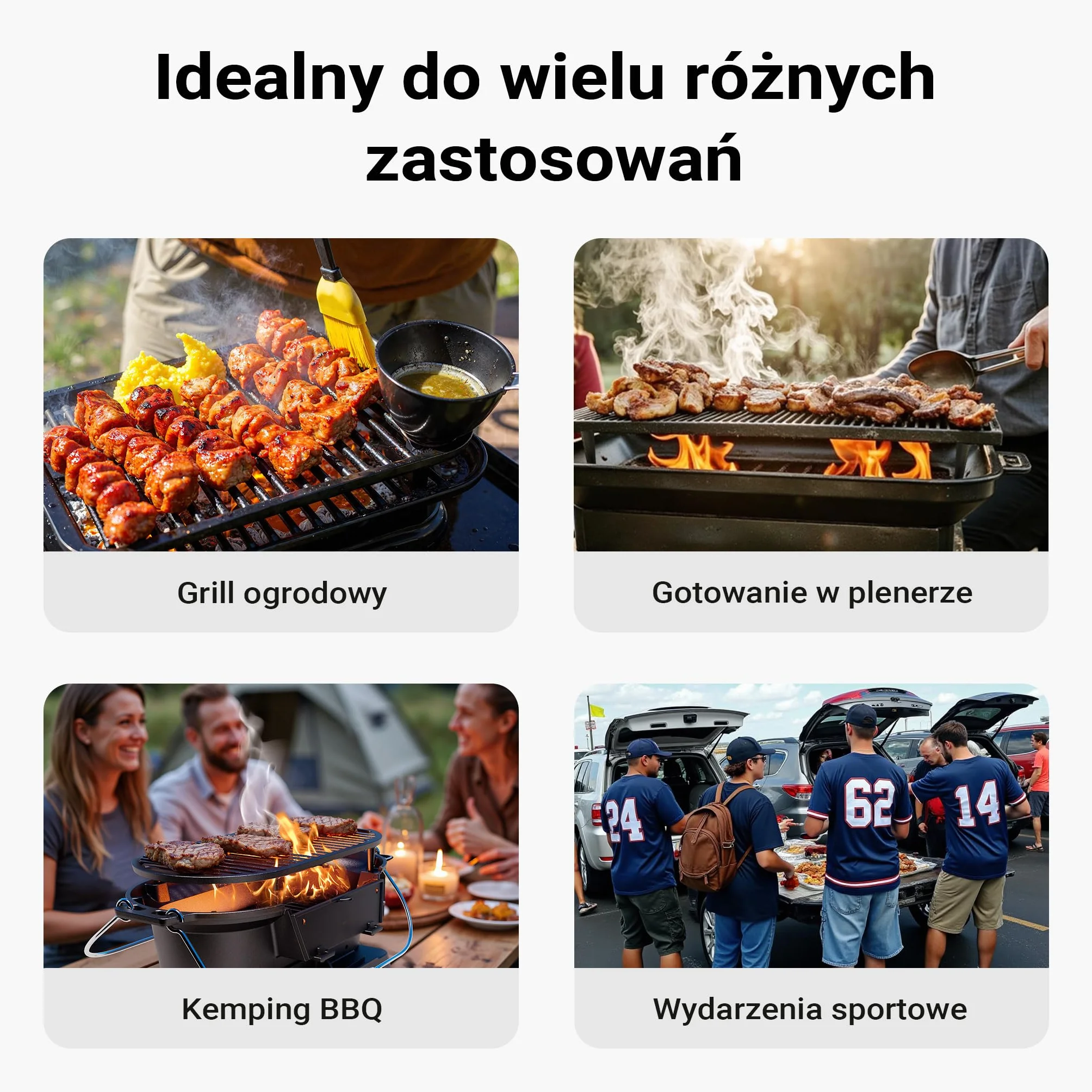 Wiltec Przenośny grill żeliwny o wymiarach 500 x 270 x 210 mm, z uchwytami i płytą do grillowania, miska na węgiel z otworem wentylacyjnym
