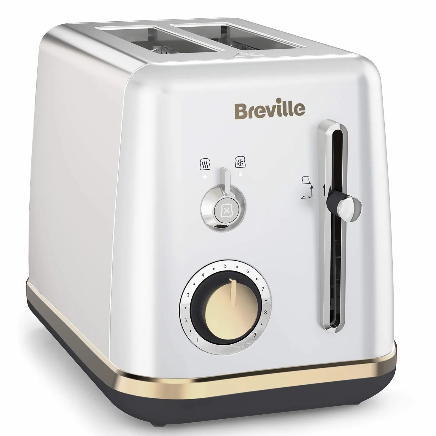 Breville Toster 2 kromki nasadka bułki Mostra srebro księżycowe złote akcenty