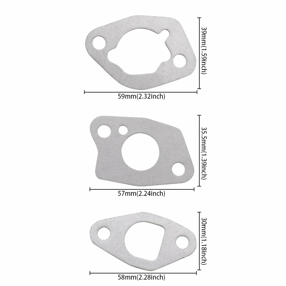 6 sztuk uszczelek gaźnika, zestaw uszczelek do Honda GX120 GX140 GX160 GX200 168F, silnik benzynowy do kosiarki, kosiarki, generatora, pompa wodna (szara, 6 cm)