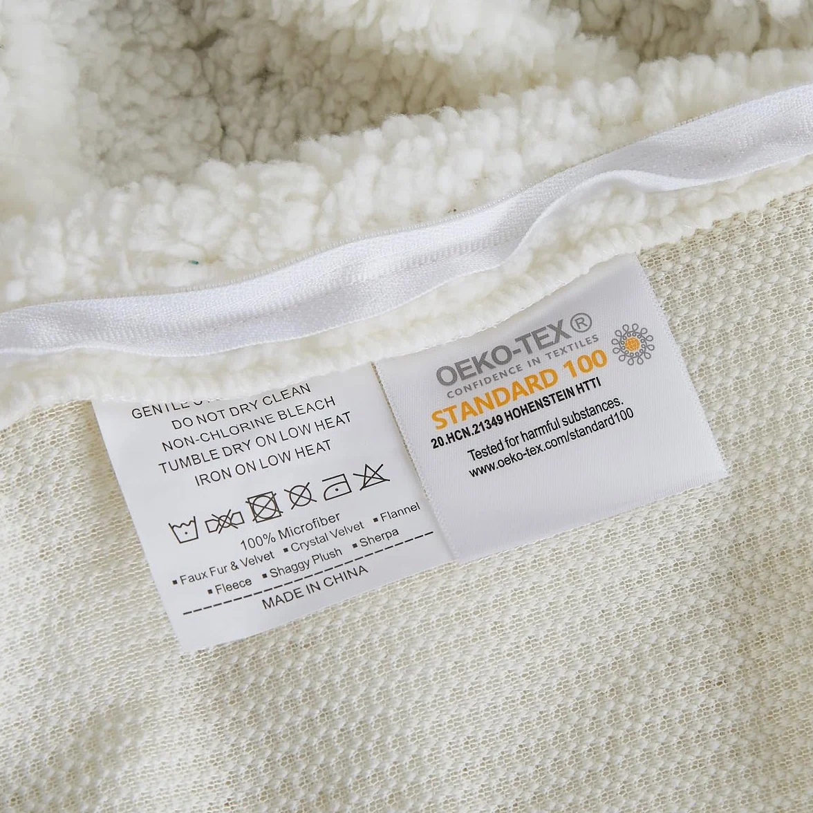 Lanqinglv Zestaw 2 poszewek na poduszkę 40x80cm Beżowy Khaki Flanel Miękki Teddy Fleece Kaszmirowy Touch Pintuck Poszewka na poduszkę z zamkiem błyskawicznym Dwupak