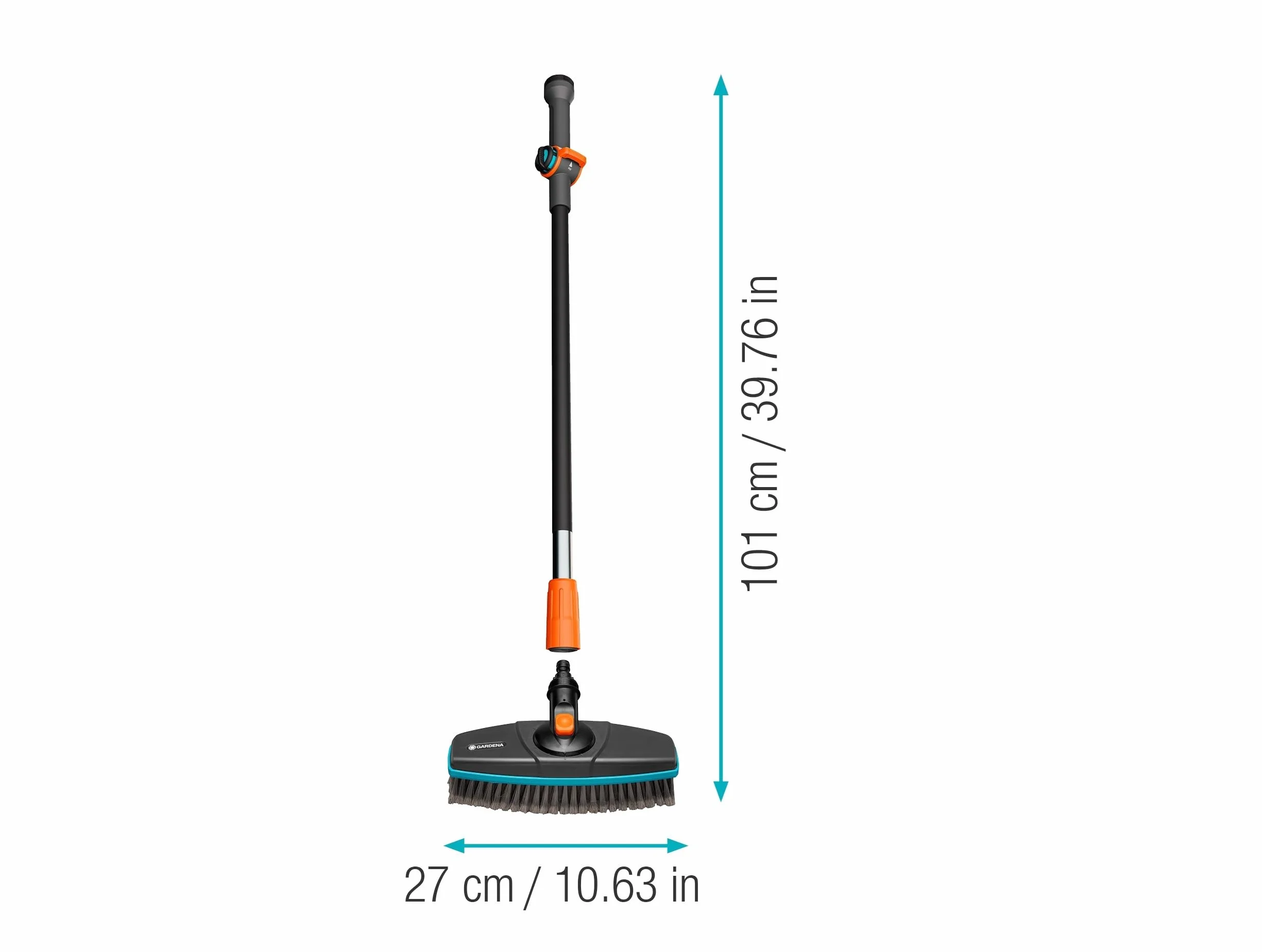 Gardena Zestaw do mycia Cleansystem z trzonkiem S 90 cm i szczotką do soft: praktyczny zestaw do mycia, do czyszczenia na mokro wrażliwych powierzchni, tabletki czyszczące (18826-20)