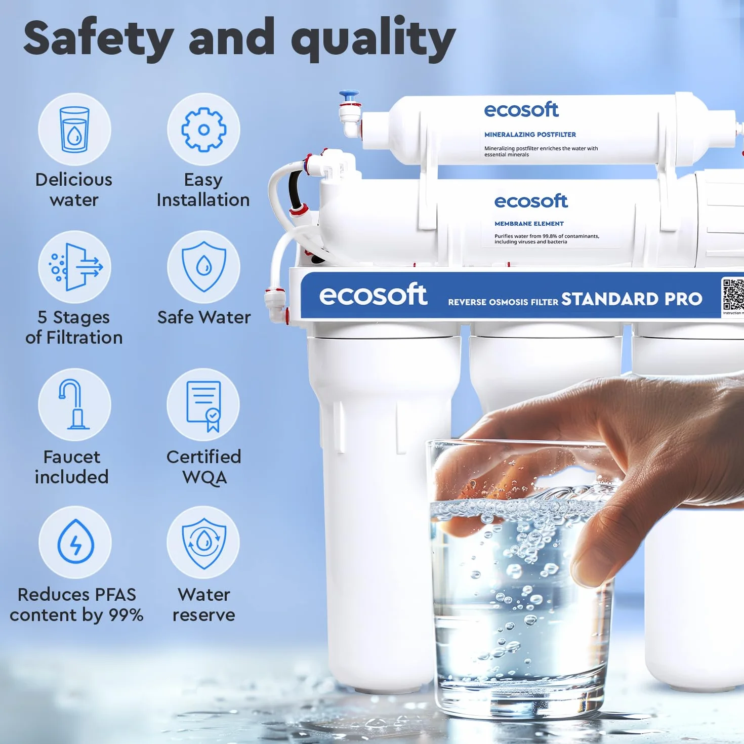 Ecosoft Standard PRO Filtr odwróconej osmozy, kompaktowy, bez pompy