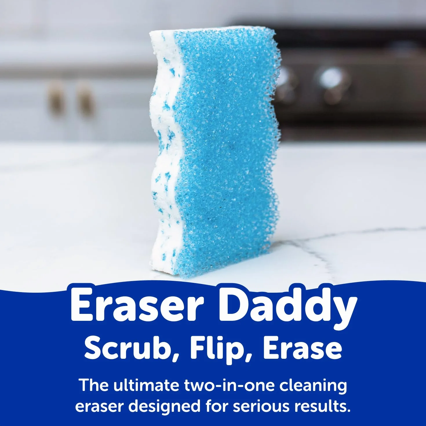 Scrub Daddy Eraser Daddy 10 x magiczne gumki do ścierania, mocne i trwałe melaminowe podkładki do czyszczenia ścian, dwustronne podkładki do szorowania, uniwersalne gąbki do czyszczenia malowanych