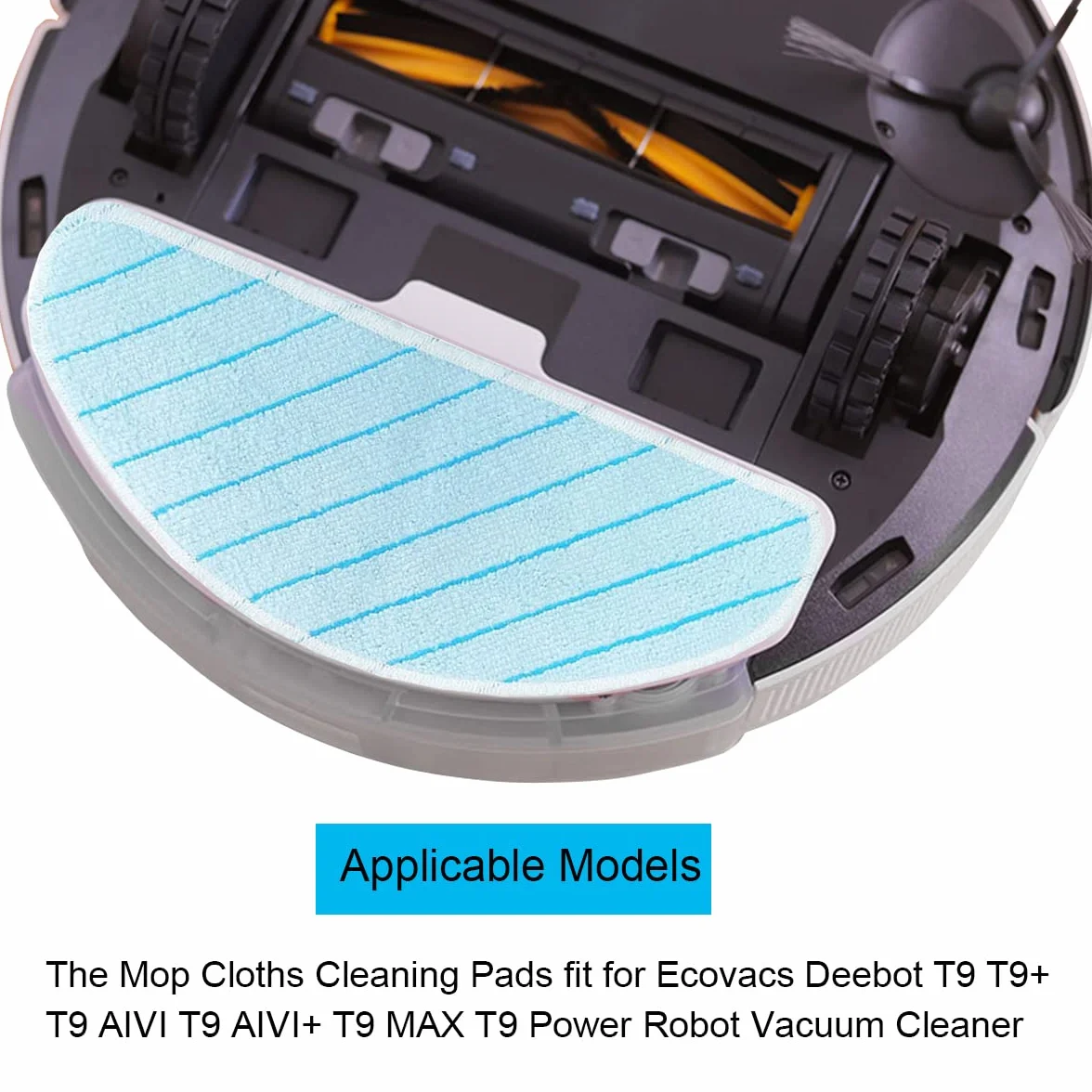 Zmywalne podkładki do mopa do Ecovacs Deebot T9 T9+ T9 AIVI T9 AIVI+ T9 MAX T9 Power Robot Vacuum Cleaner części, wielokrotnego użytku ściereczka do mopa z mikrofibry (12 sztuk)