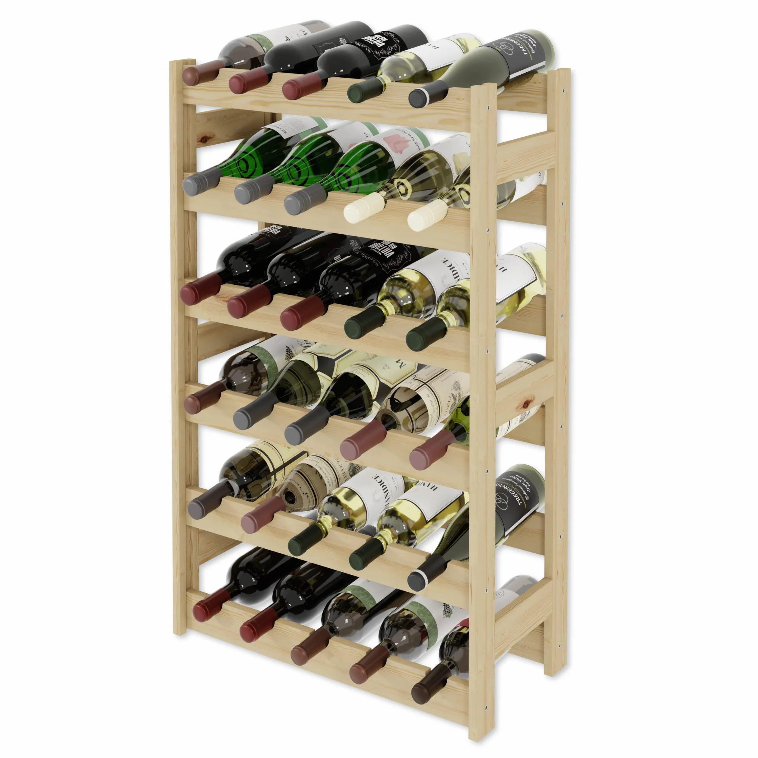 Lenmar Drewniany Regał na Wino 30 Butelek 86x53x25 cm RW-1-30