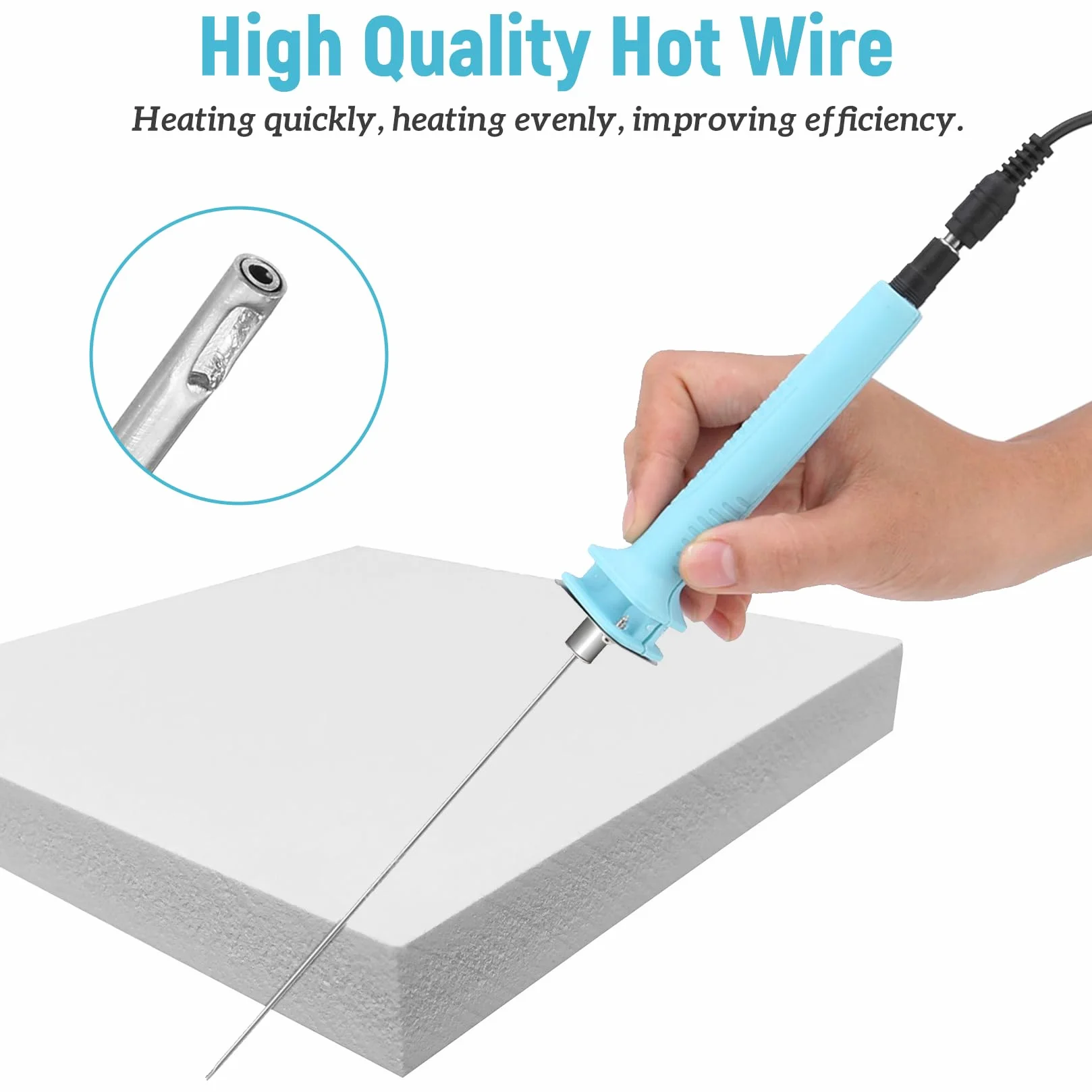 Elektryczne narzędzie do cięcia styropianu, 18 W, 10 cm, elektryczne narzędzie do cięcia styropianu AC110-240 V, przecinak do cięcia gorącego drutu do cięcia krawędzi, cięcie cieplne, sztyft do