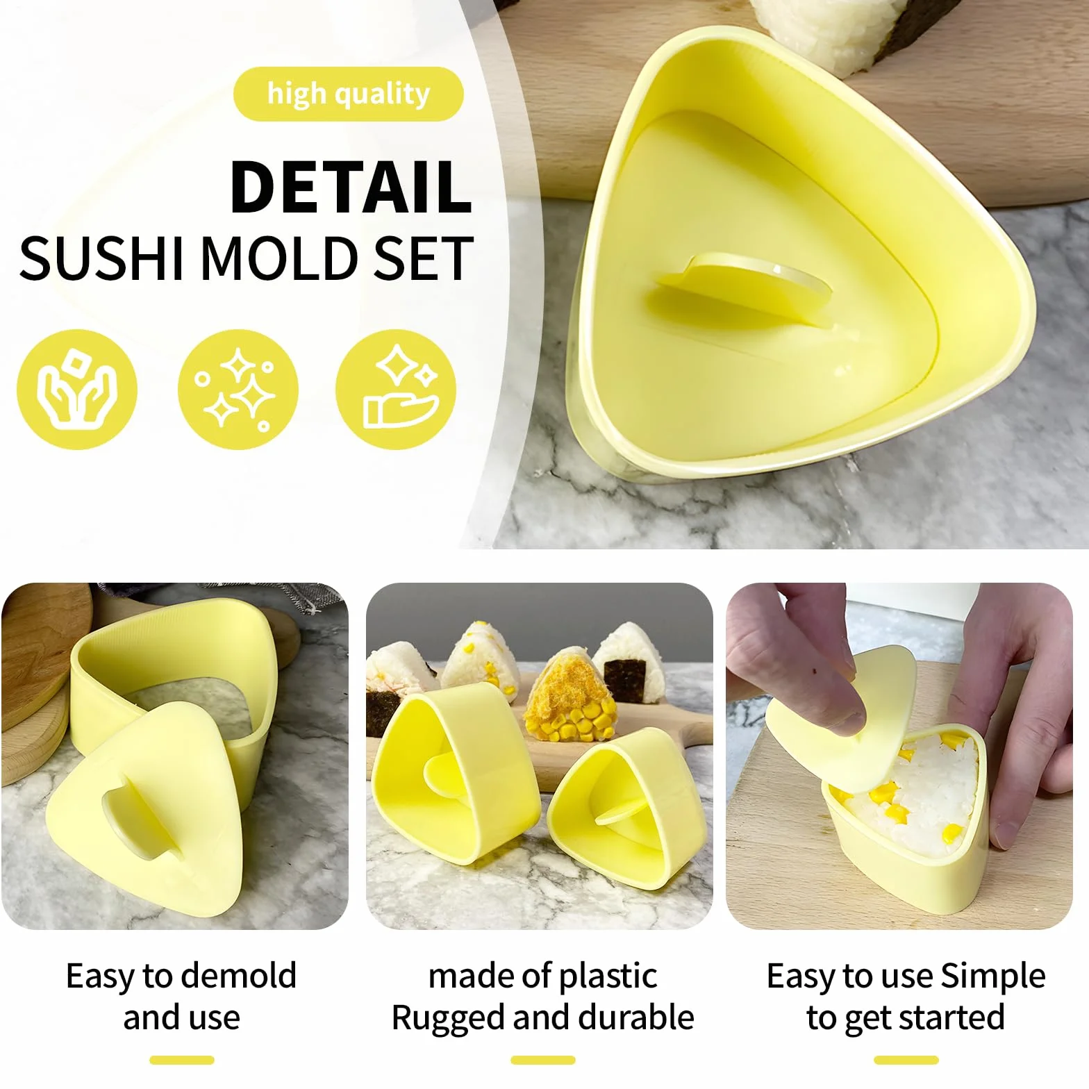 Foremki Onigiri 6 sztuk trójkątne forma do sushi kulek ryżowych