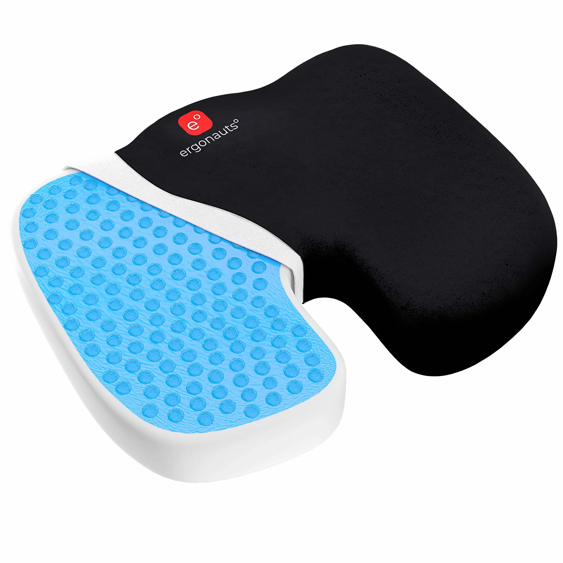 Ergonauts Poduszka do siedzenia kości ogonowej łagodząca ból kości ogonowej - pianka z pamięcią kształtu z żelem chłodzącym (poduszka do siedzenia)