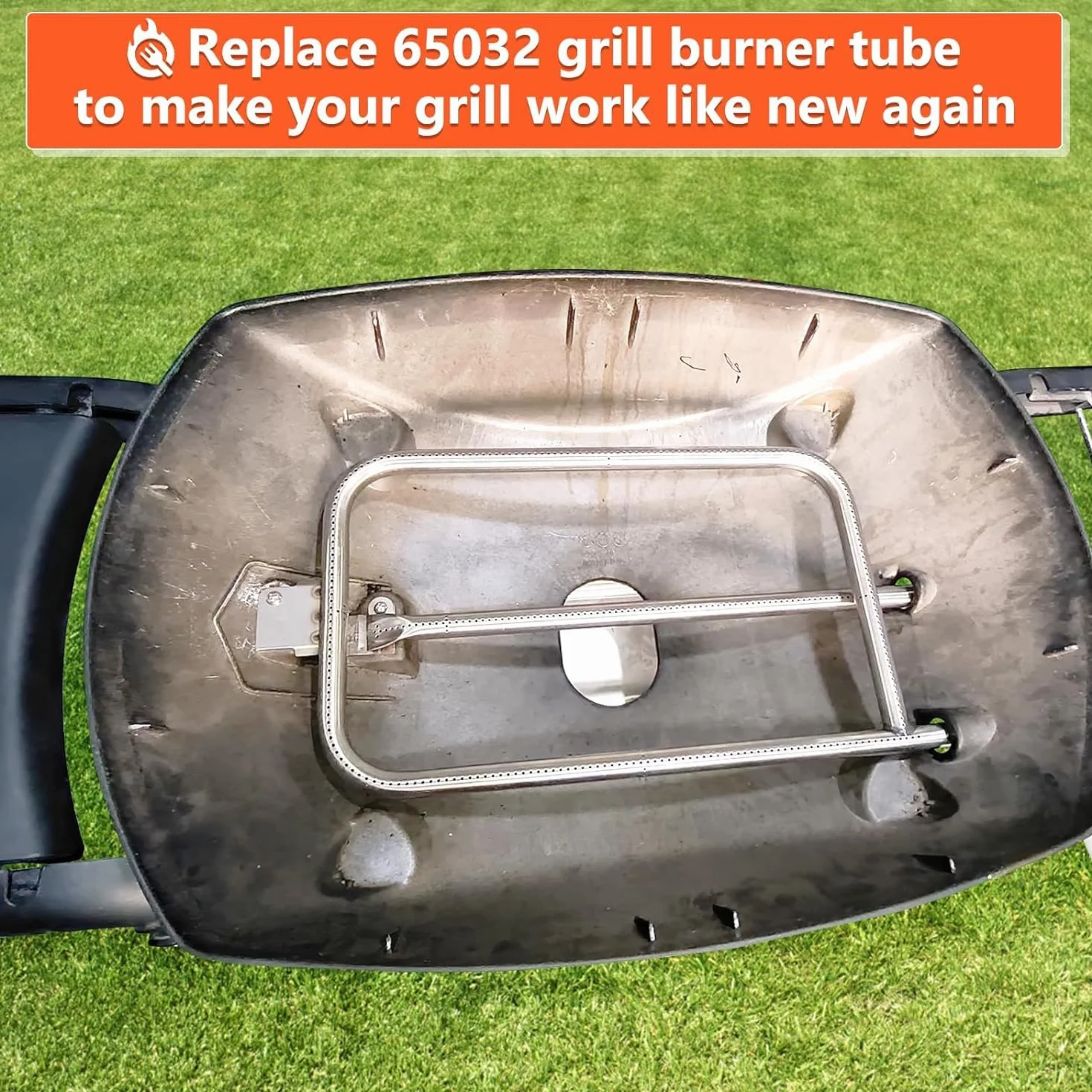 GFTIME 65032 rura palnika do Weber Q300 Series Q300, Q320, Q3000, Q3200, 61,6 cm x 26,4 cm, zestaw palników ze stali nierdzewnej, akcesoria do grilla gazowego 404341, 57060001, 586002
