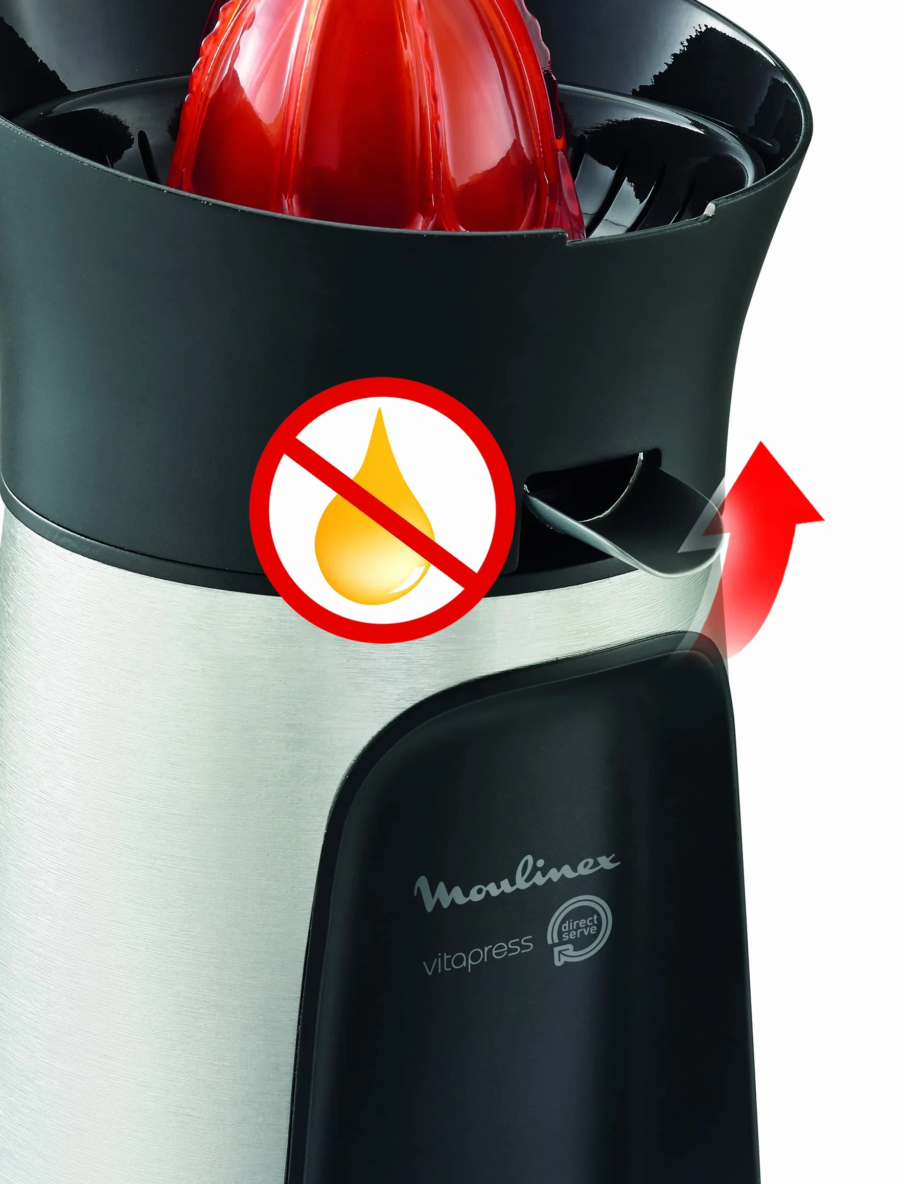 Moulinex Vitapress Direct Serve 3 Wyciskarka do Cytrusów, Czarny/Srebrny, 0.6 L