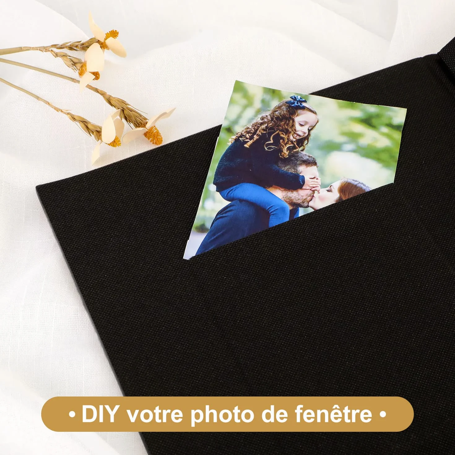Lanpn Album fotograficzny na 1000 zdjęć w formacie 10x15, bardzo duży, XXL, lniany album do wkładania zdjęć w układzie pionowym, czarny