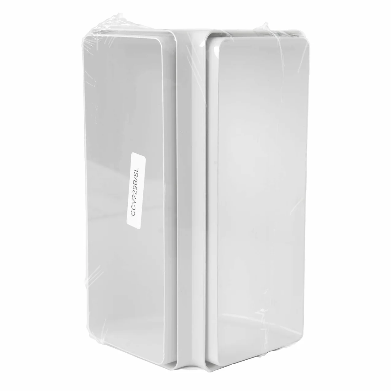 La CCV229B pionowy wygięty 220 x 90 mm ABS z wkładkami F/F do prostokątnych rur kolor biały