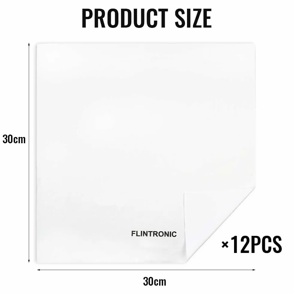 flintronic 8 szt. niestrzępiących się ściereczek do olejowania drewna, wielokrotnego użytku, ściereczki do czyszczenia szkła, ekranu, samochodu i usuwania kurzu, 30 x 30 cm