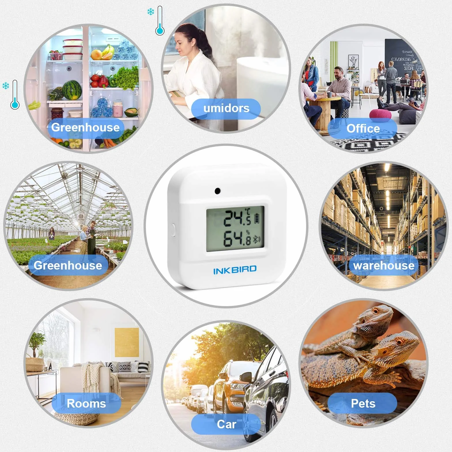 Inkbird IBS-TH2 PLUS Bluetooth termometr czujnik wilgotności kryty czujnik temperatury wilgotności do domu garaż piwnica na wino