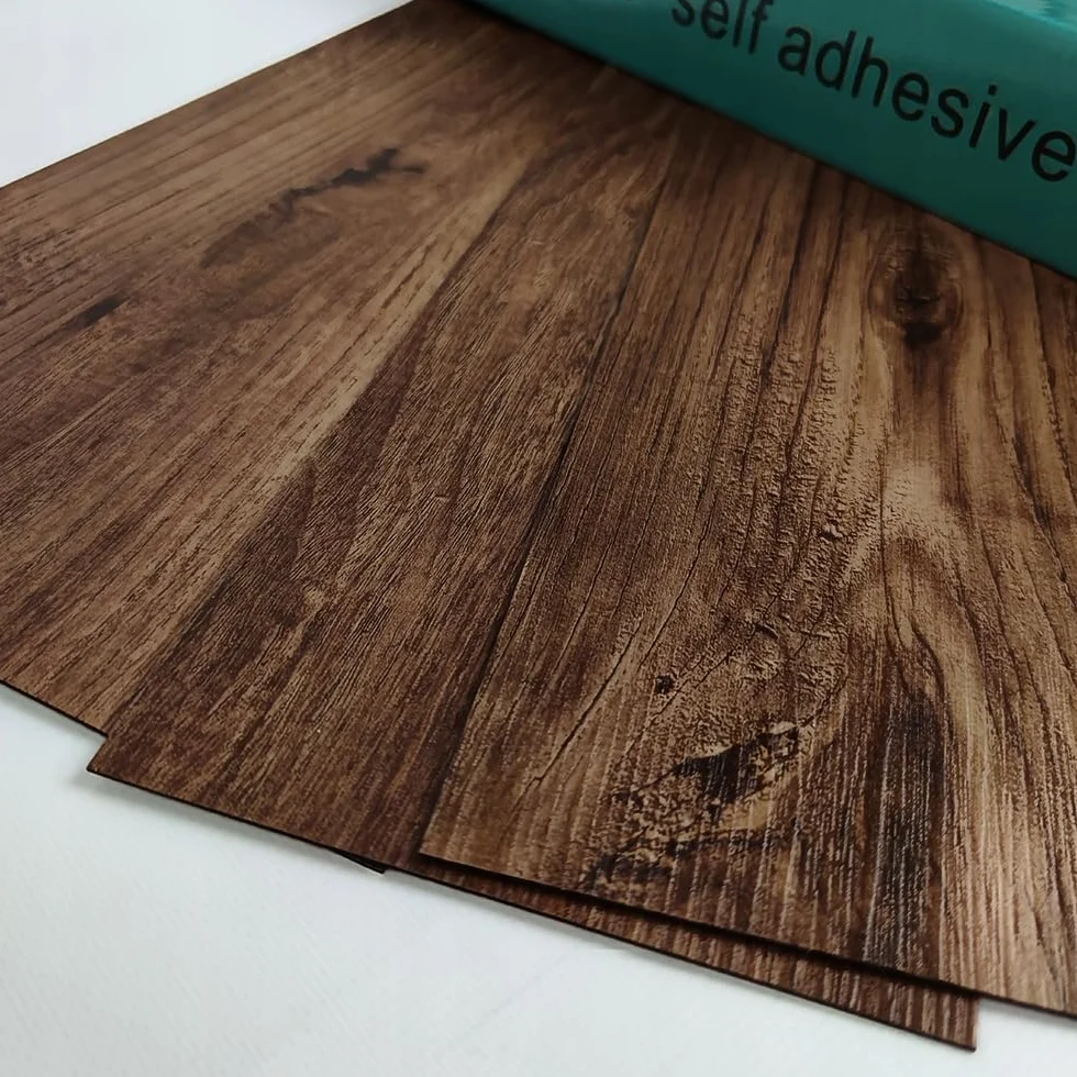 Peel & Stick Self Adhesive Vinyl Floor Tile Wood Dark Brown, wodoodporna, usuwalna podłoga DIY, łatwa instalacja, trwałość, ściana z tyłu w kuchni, łazienki, SVT-002