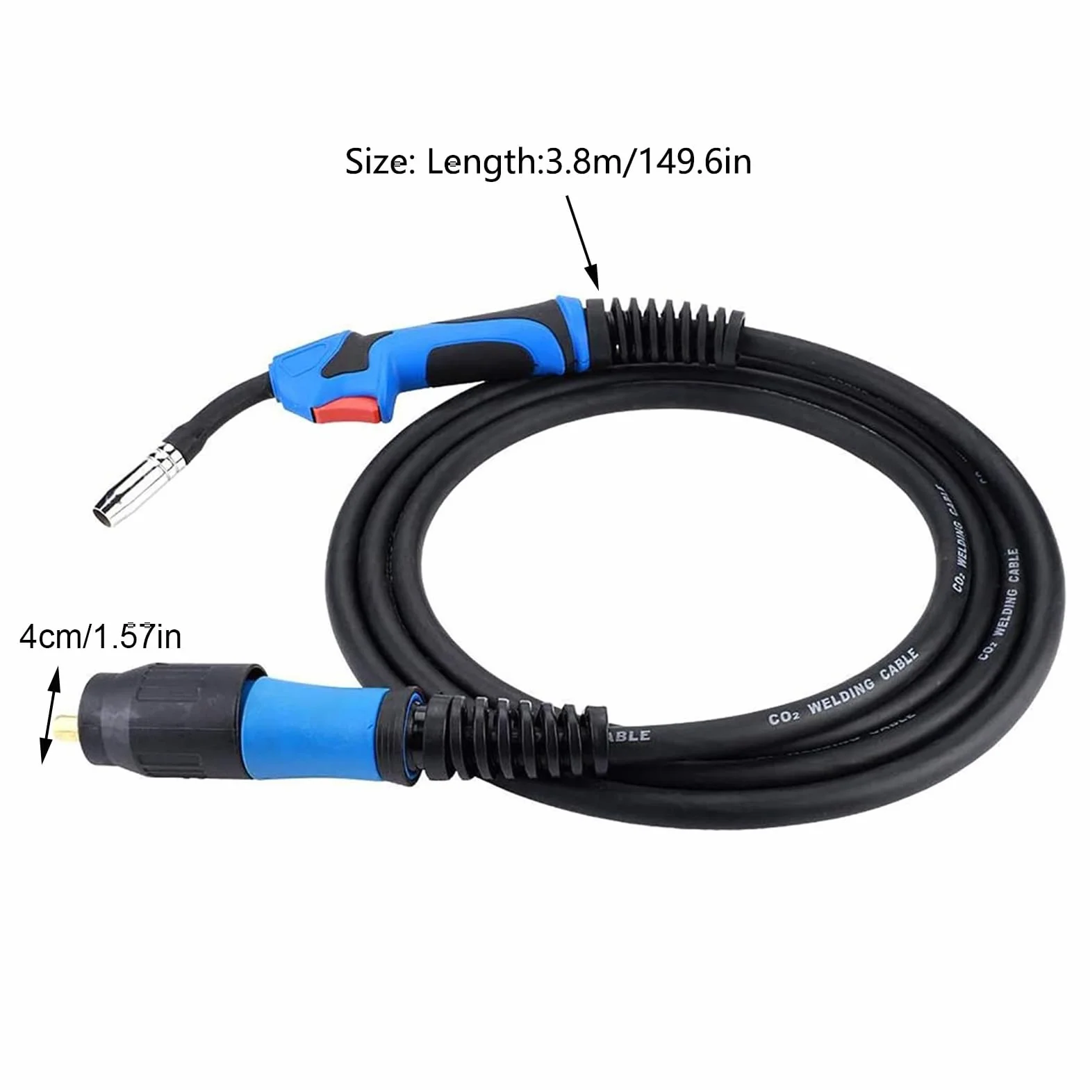 Estink MIG/MAG palnik spawalniczy, pakiet węży MB15 Welding Torch CO², gaz ochronny, palnik spawalniczy 3,8 m, z przyłączem centralnym Euro