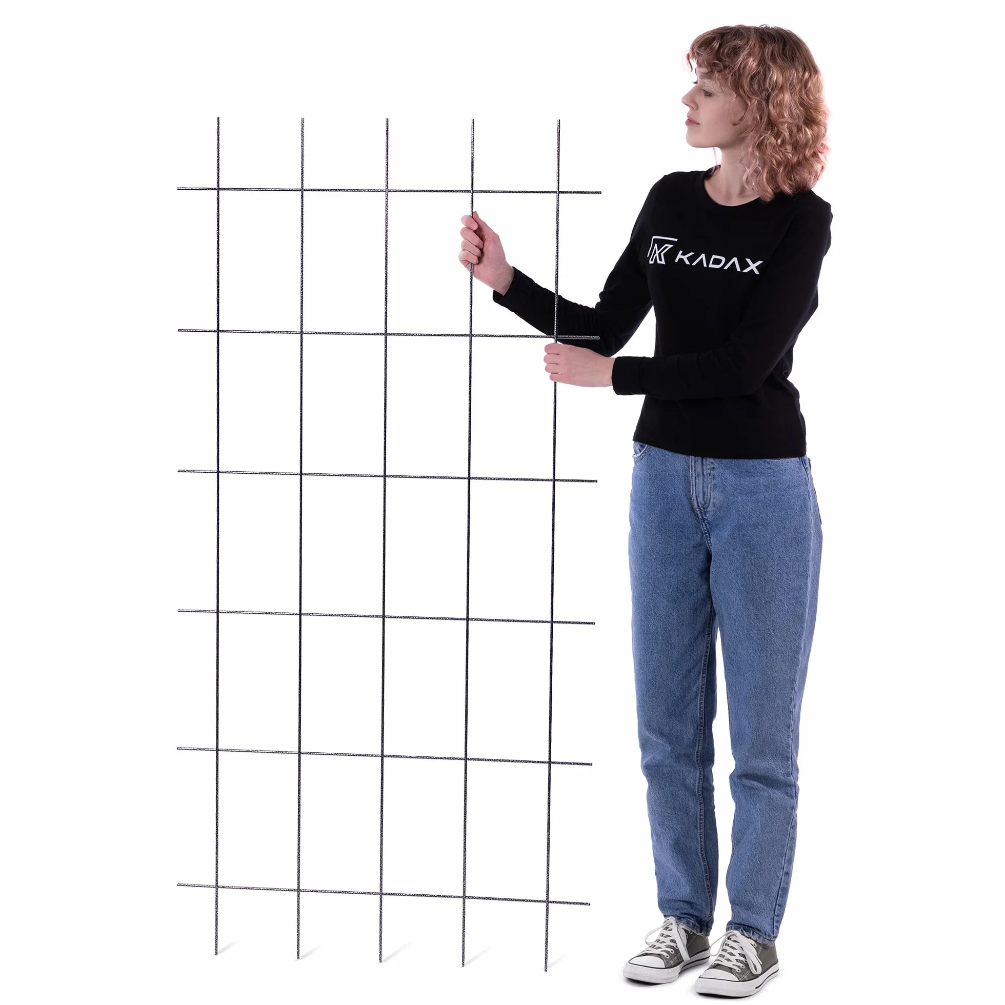 KADAX Kratka ogrodowa na pnącza 75 x 150 cm do ogrodu, balkonu i tarasu ułatwia prowadzenie pnączy i formowanie róż oraz ma stabilną stalową konstrukcję